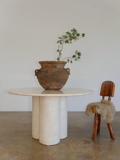 1980's Italian Travertine Dining Table