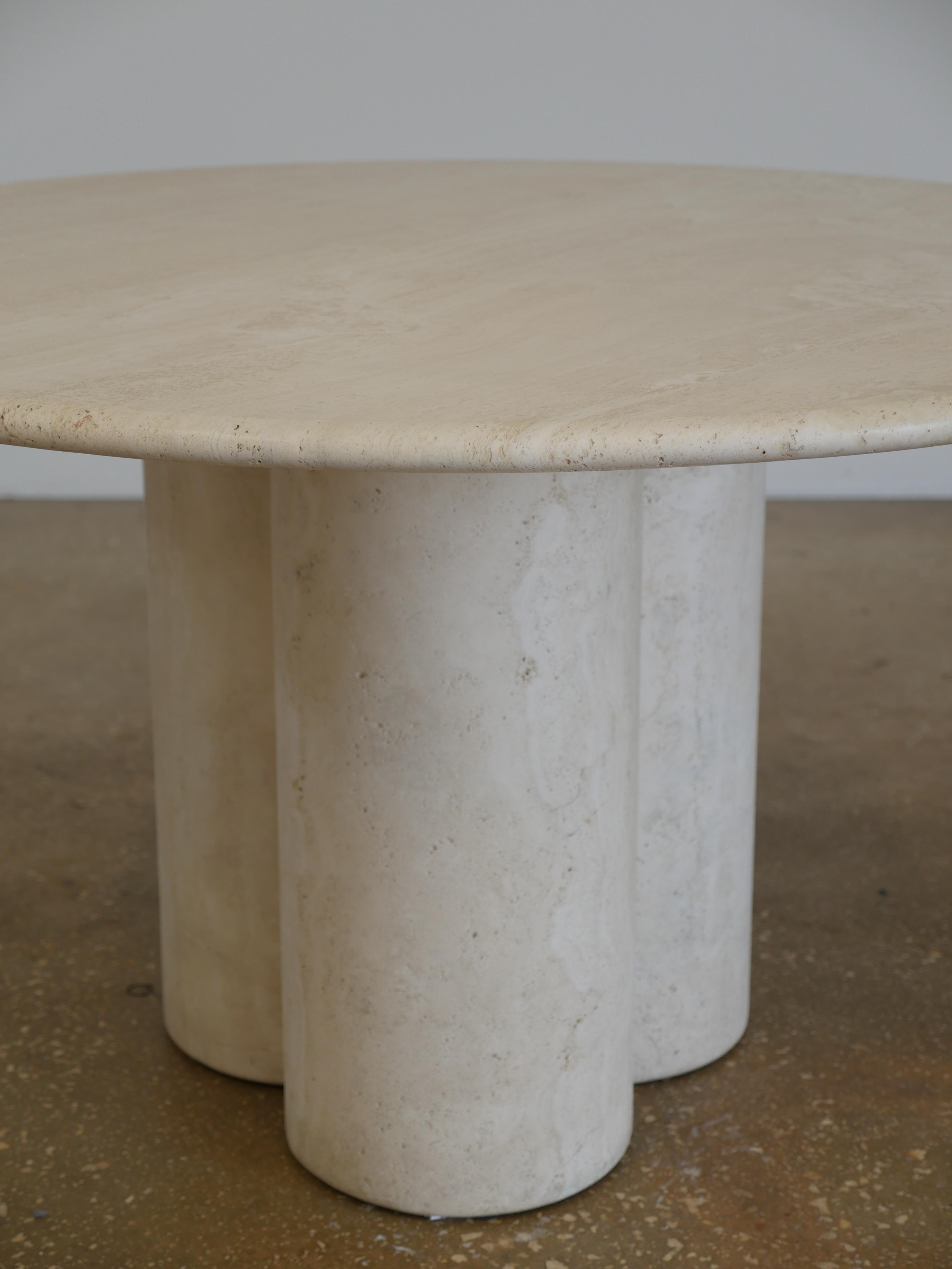 Mid-Century Modern 1980's Italian Travertine Dining Table