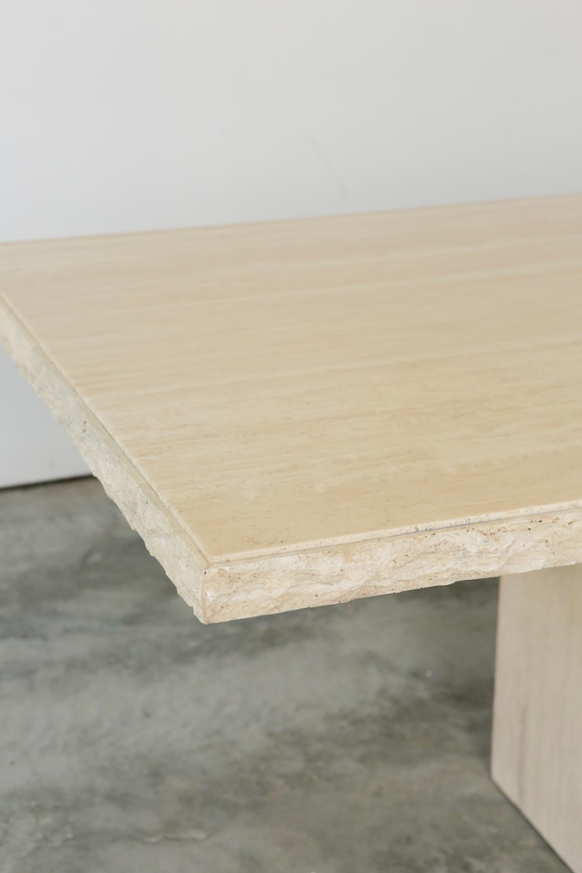 1980s Italian Travertine Live Edge Dining Table In Good Condition In Armonk, NY