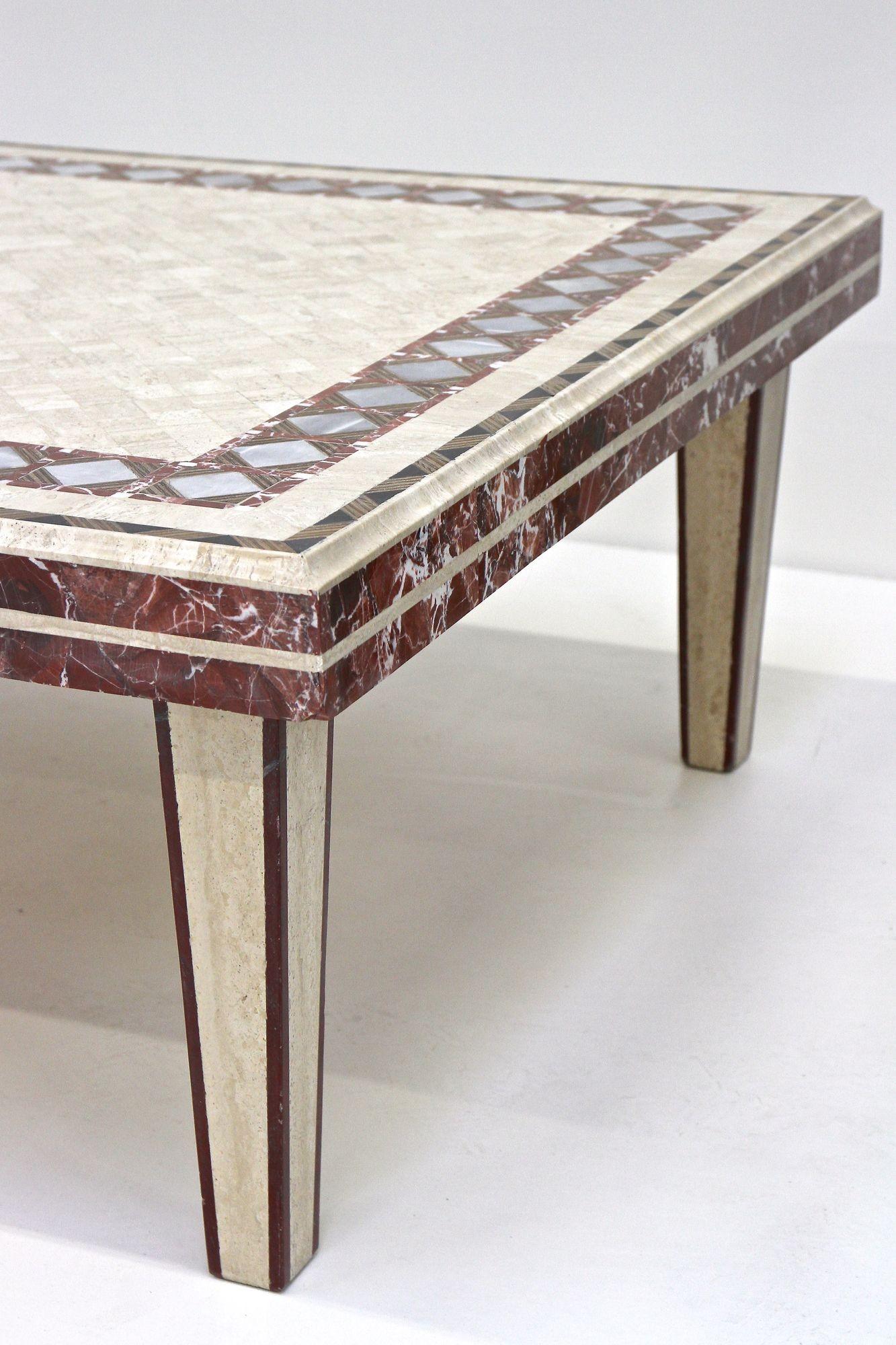 Mesa de centro/sofá italiana de travertino/mármol de los años 80, IT ca. 1980 Italiano en venta