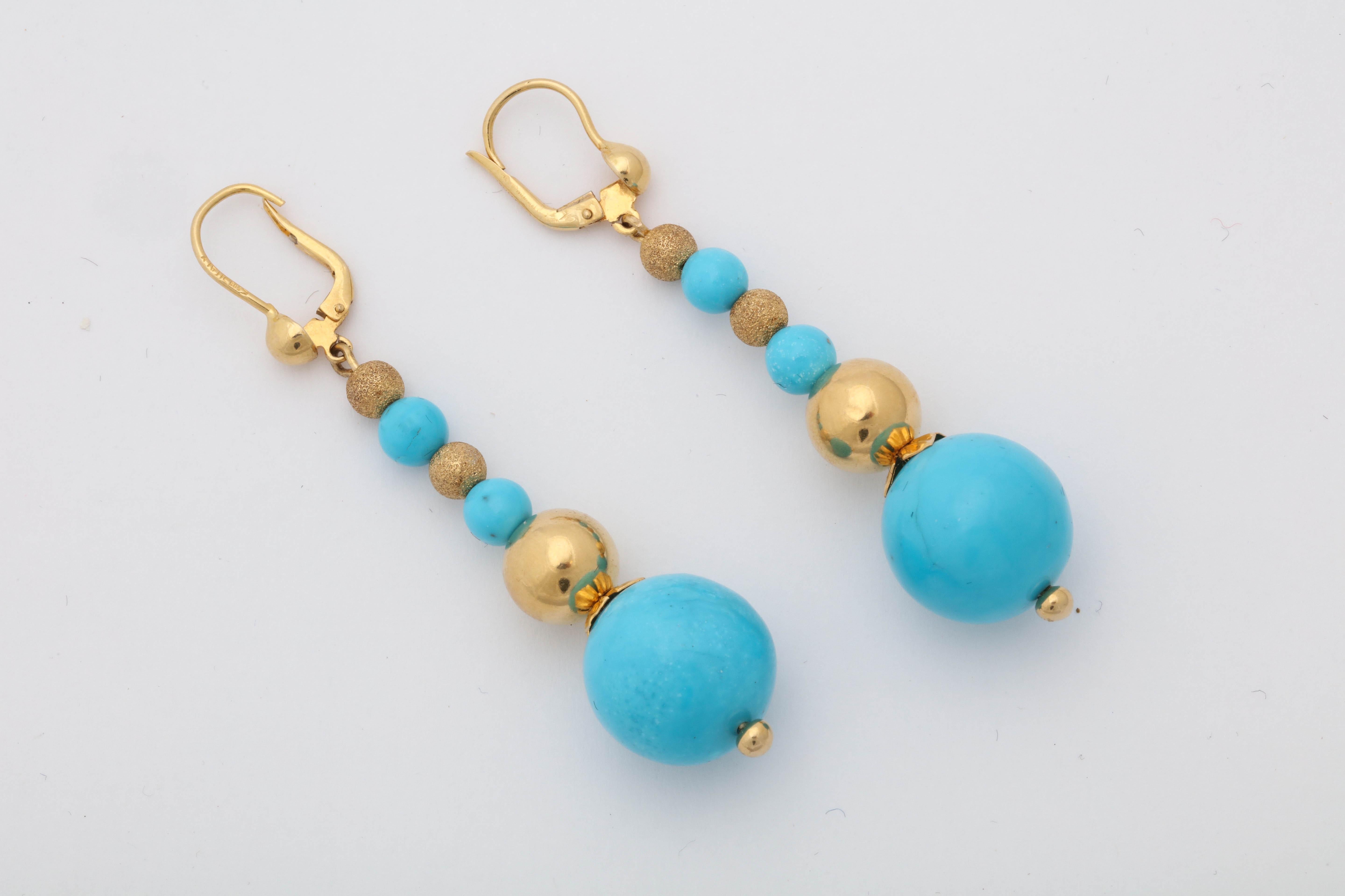 turquoise ball earrings