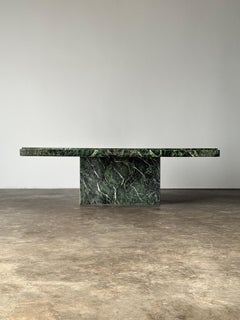 Verde Alpi Marble Pedestal Coffee Table, Italy, 1980s