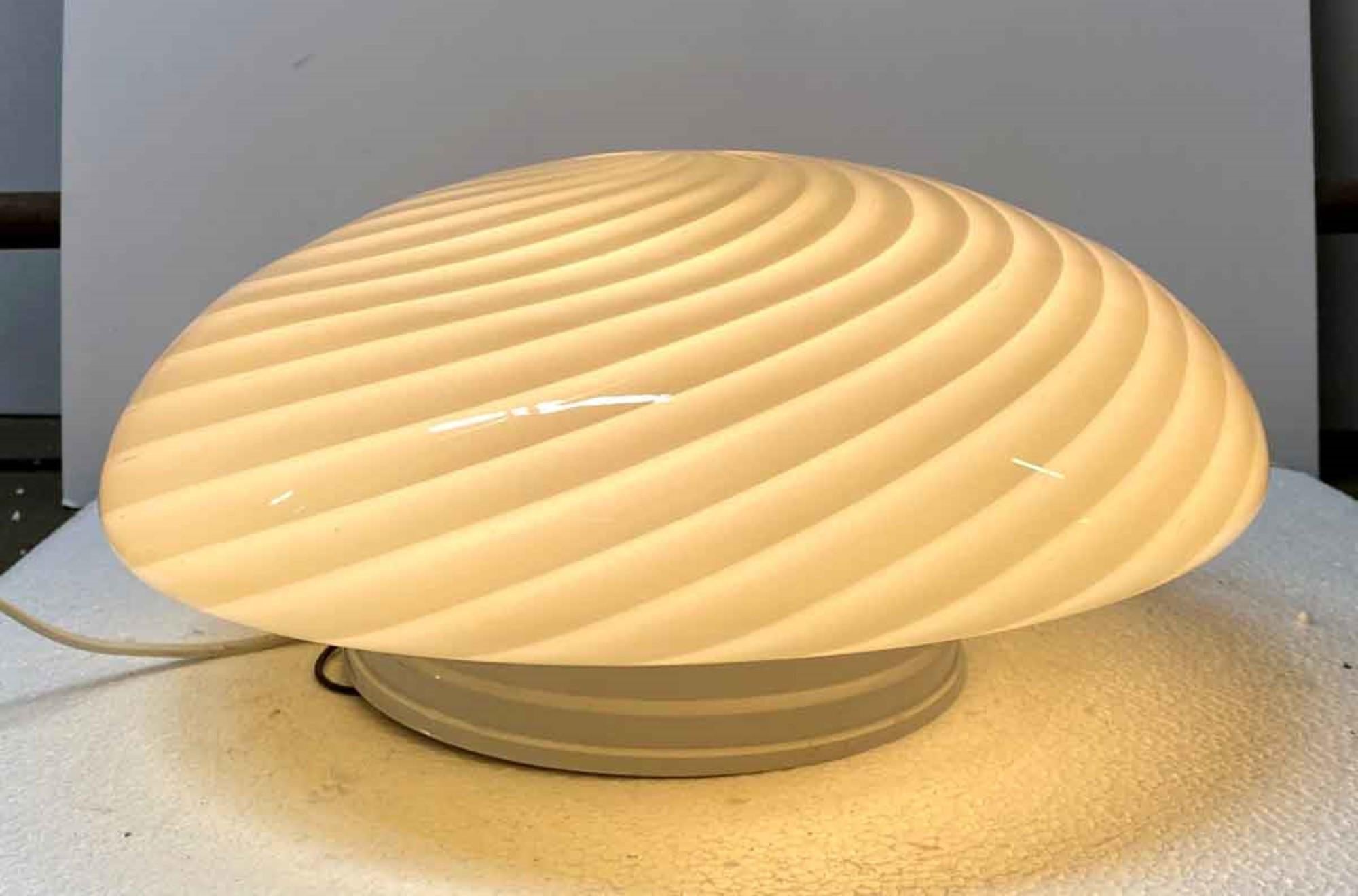 Italian Vetri Murano Swirl Glass Flush Mount Light Quantity Available