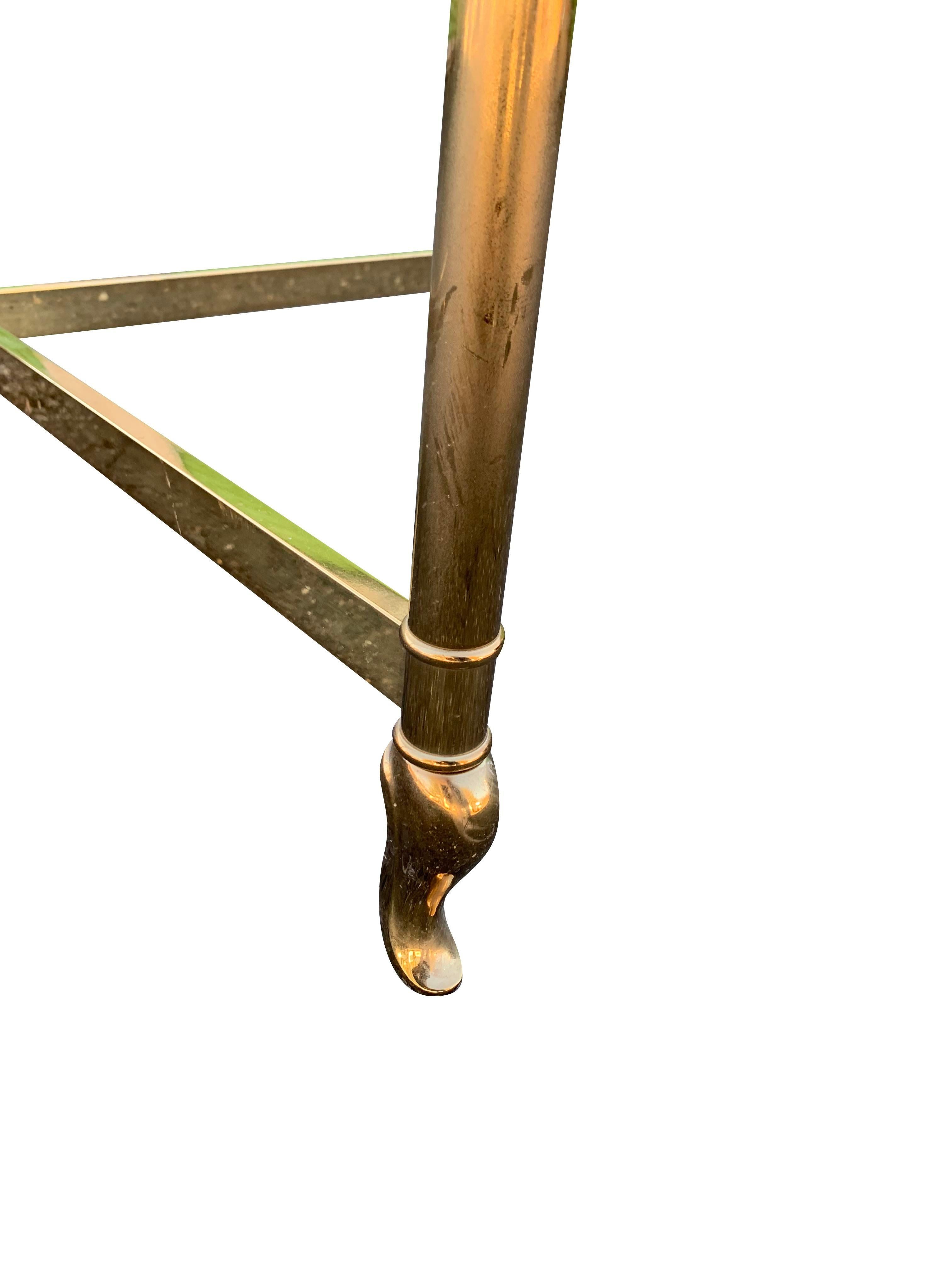 Ottone Tavolino da salotto o da appoggio in ottone vintage italiano degli anni '80 di Solmet in vendita
