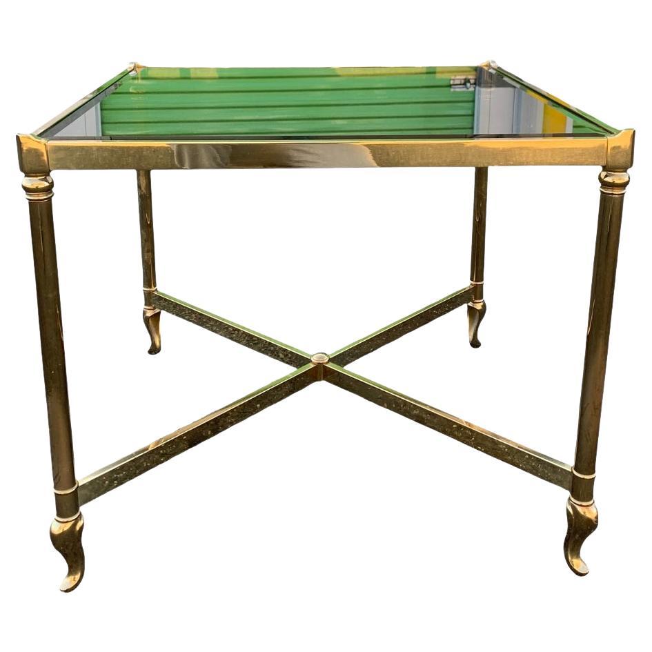 Tavolino da salotto o da appoggio in ottone vintage italiano degli anni '80 di Solmet in vendita