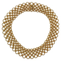 1980s Italian Woven Gold Necklace