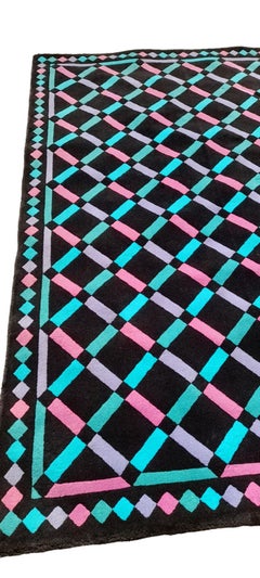 1980s Italian Woven Pure Wool "Arlequine" Rug Ottavio Missoni for T&J Vestor