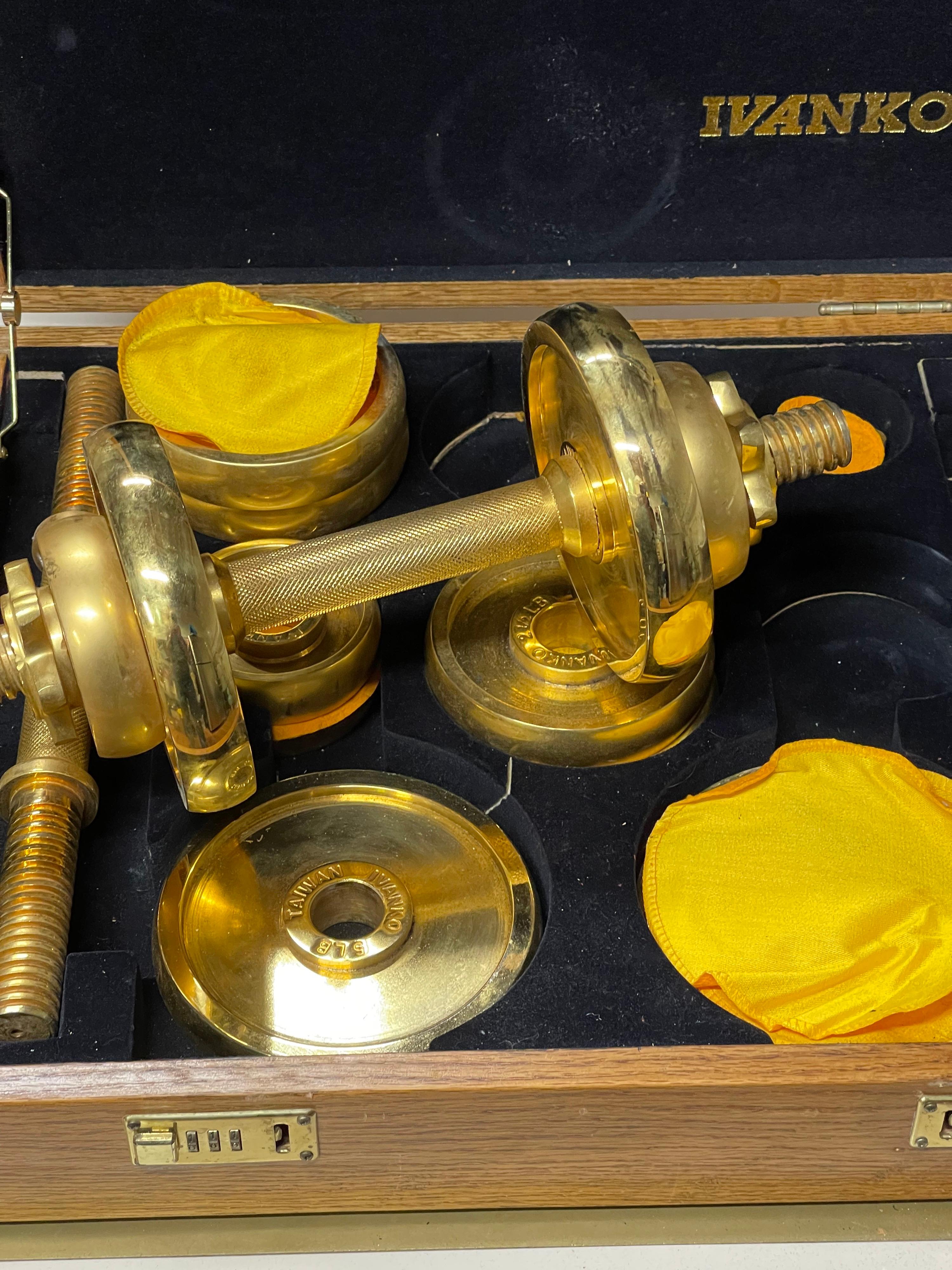 1980’s Ivanko 22 Karat Gold Plated Weight Set For Sale 5