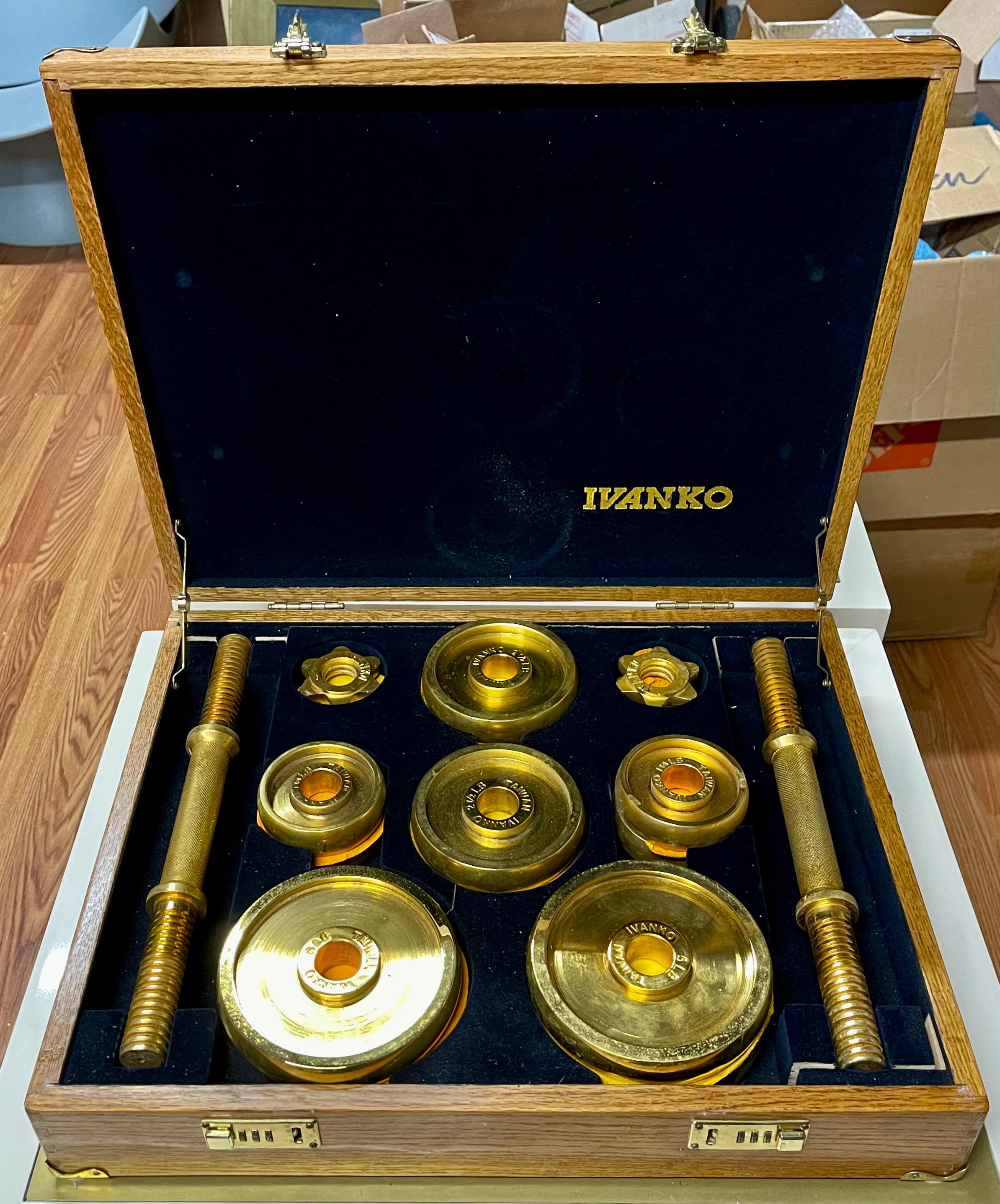 1980’s Ivanko 22 Karat Gold Plated Weight Set For Sale 4