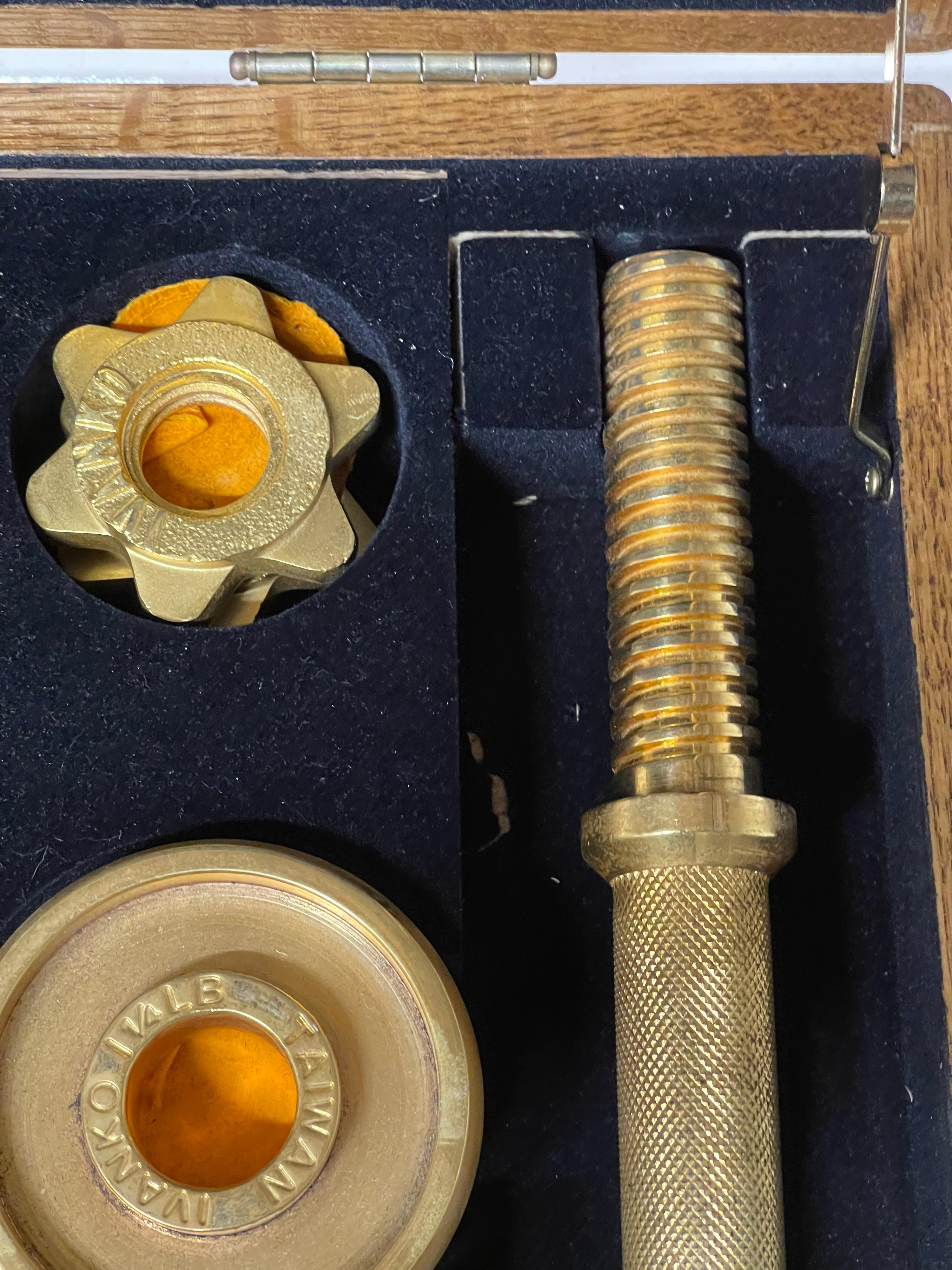 American 1980’s Ivanko 22 Karat Gold Plated Weight Set For Sale