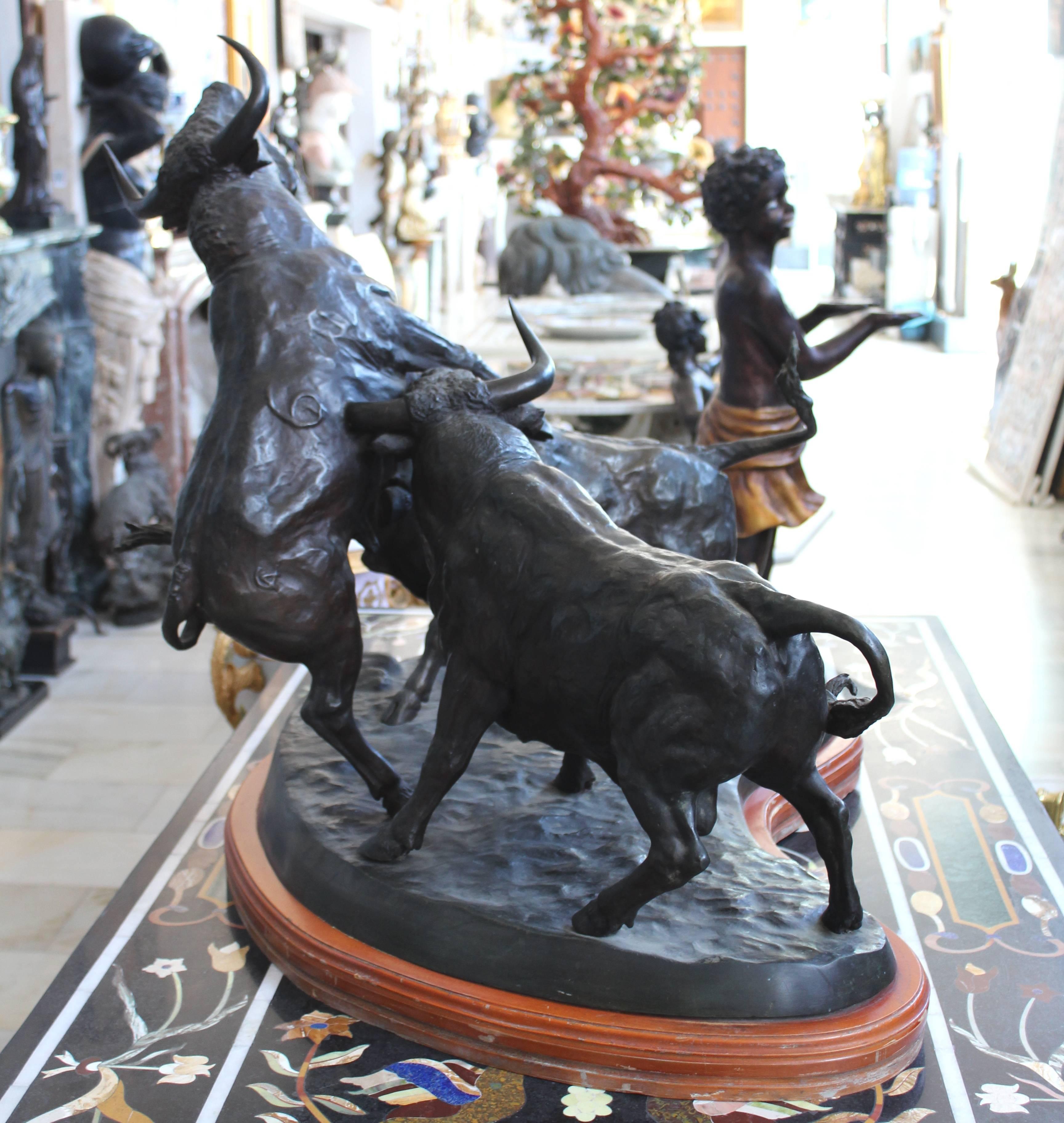 bull fighting statue