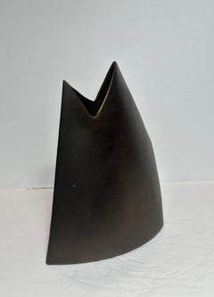 1980s J. Johnston Metal Abstract Sculptural Geometric Vase