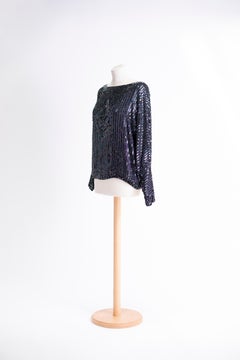 SPECIAL HOLIDAY PRICE: 1980s Jack Taylor sequined and beaded silk top
