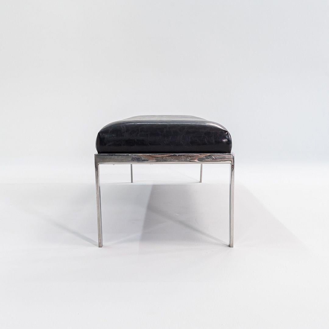 1980s Jacob Epstein for Cumberland Furniture Vinyl & Polished Stainless Bench 4