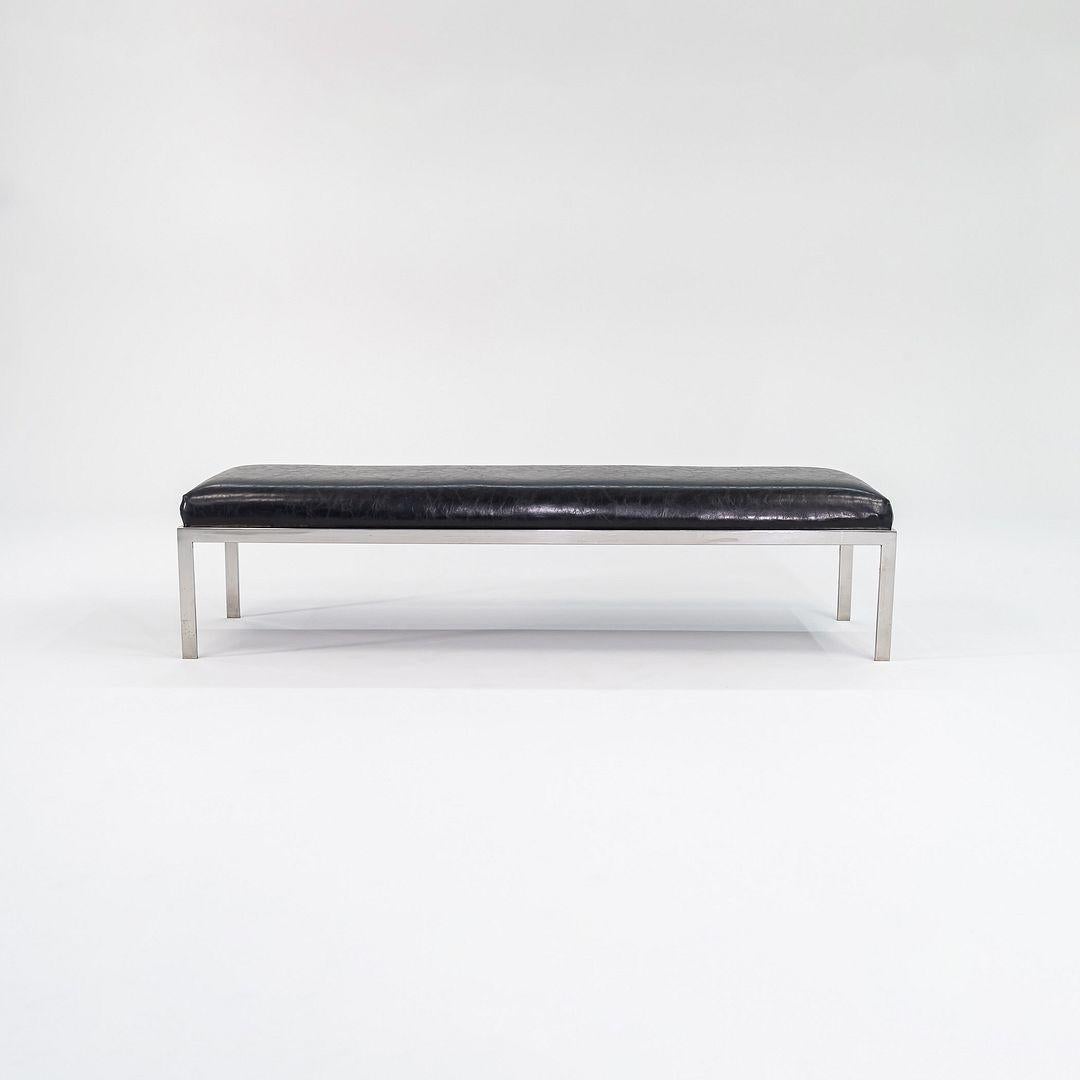 1980s Jacob Epstein for Cumberland Furniture Vinyl & Polished Stainless Bench 5