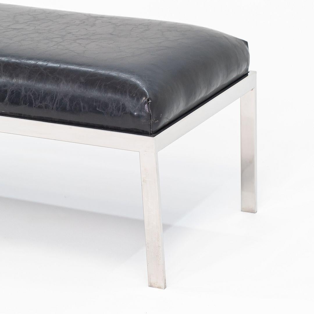 Modern 1980s Jacob Epstein for Cumberland Furniture Vinyl & Polished Stainless Bench
