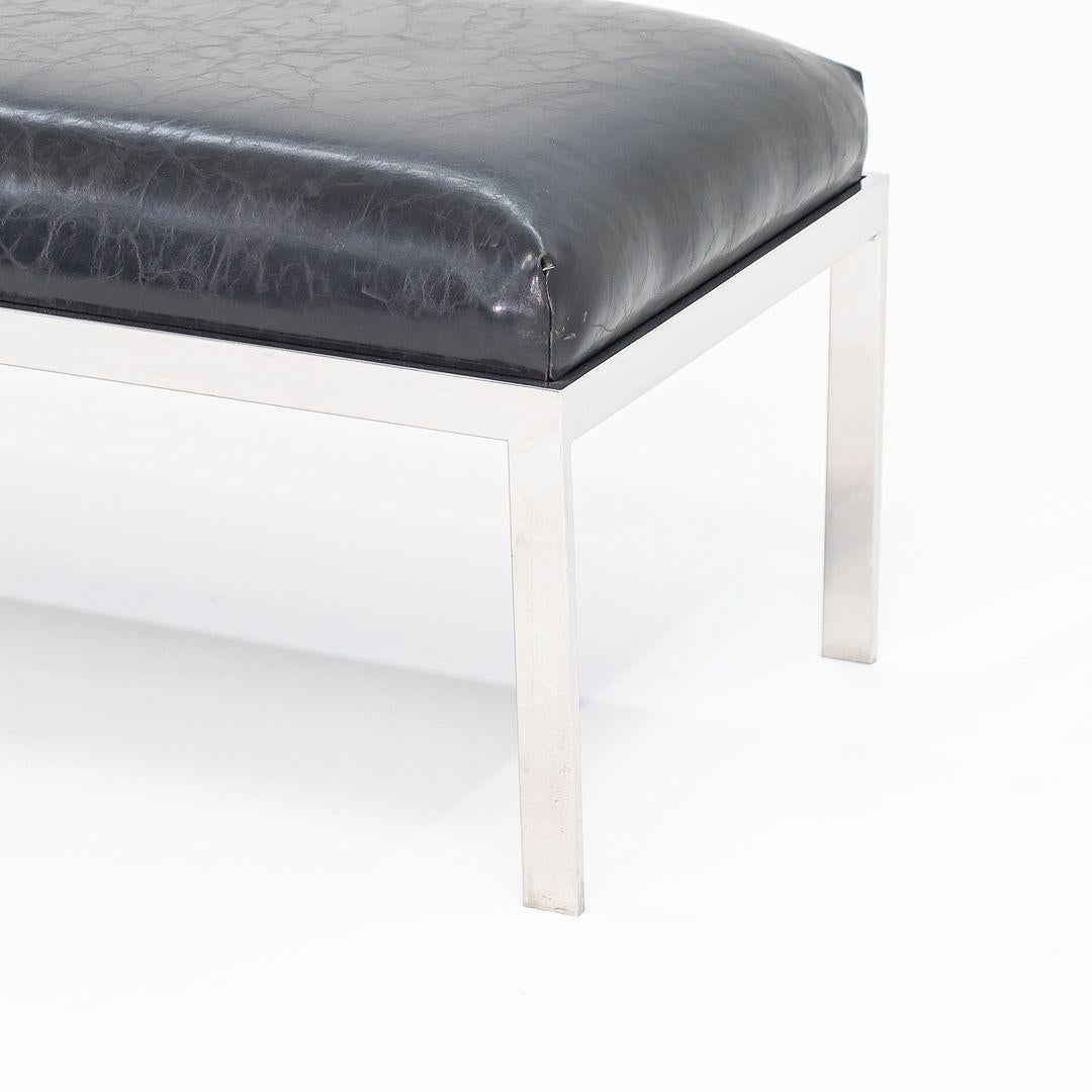 American 1980s Jacob Epstein for Cumberland Furniture Vinyl & Polished Stainless Bench