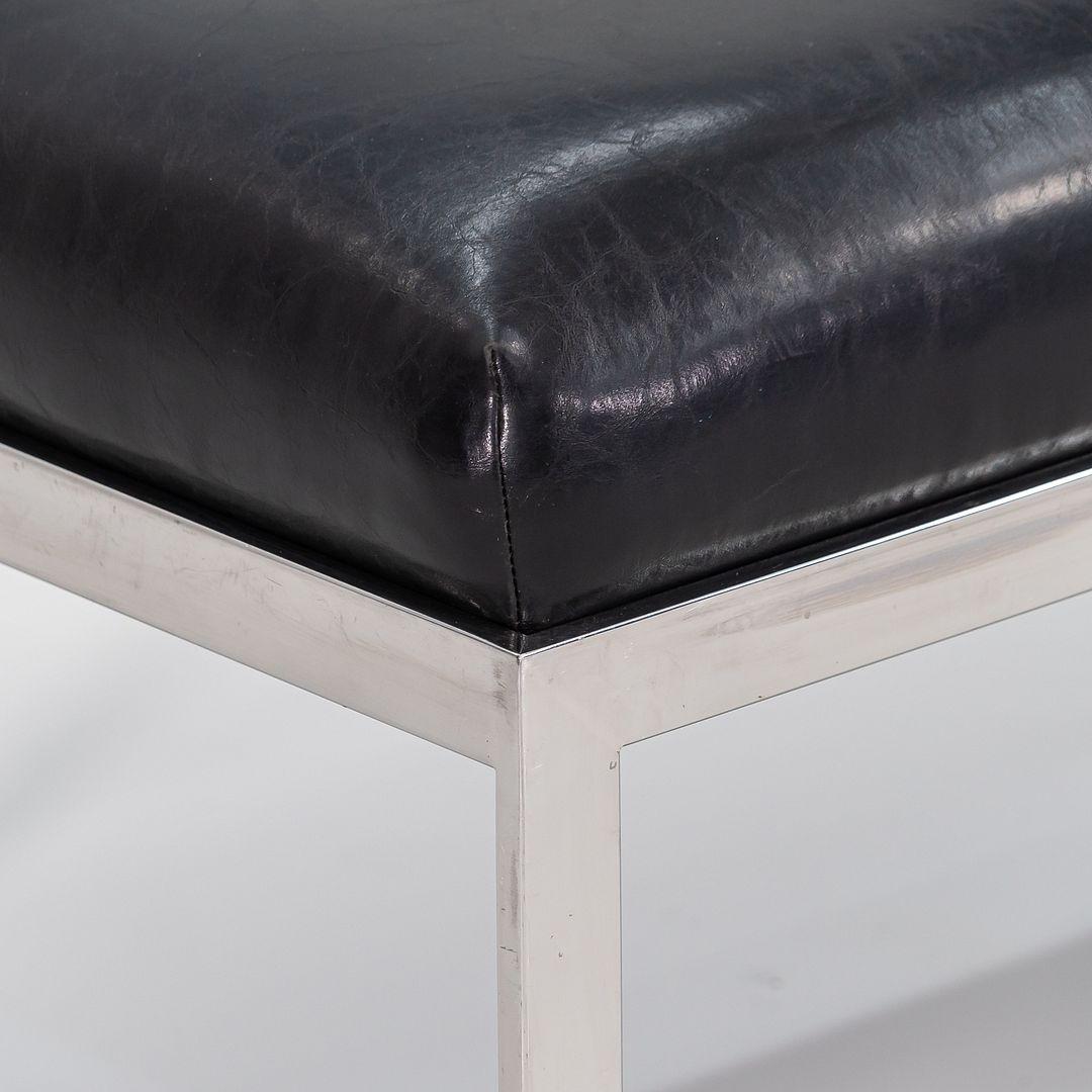 1980s Jacob Epstein for Cumberland Furniture Vinyl & Polished Stainless Bench In Good Condition In Philadelphia, PA