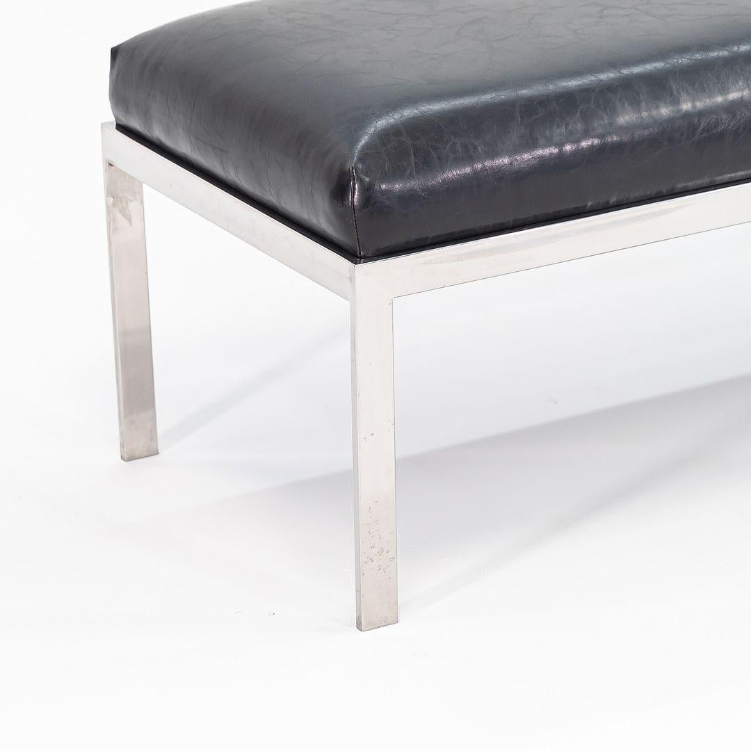 Late 20th Century 1980s Jacob Epstein for Cumberland Furniture Vinyl & Polished Stainless Bench