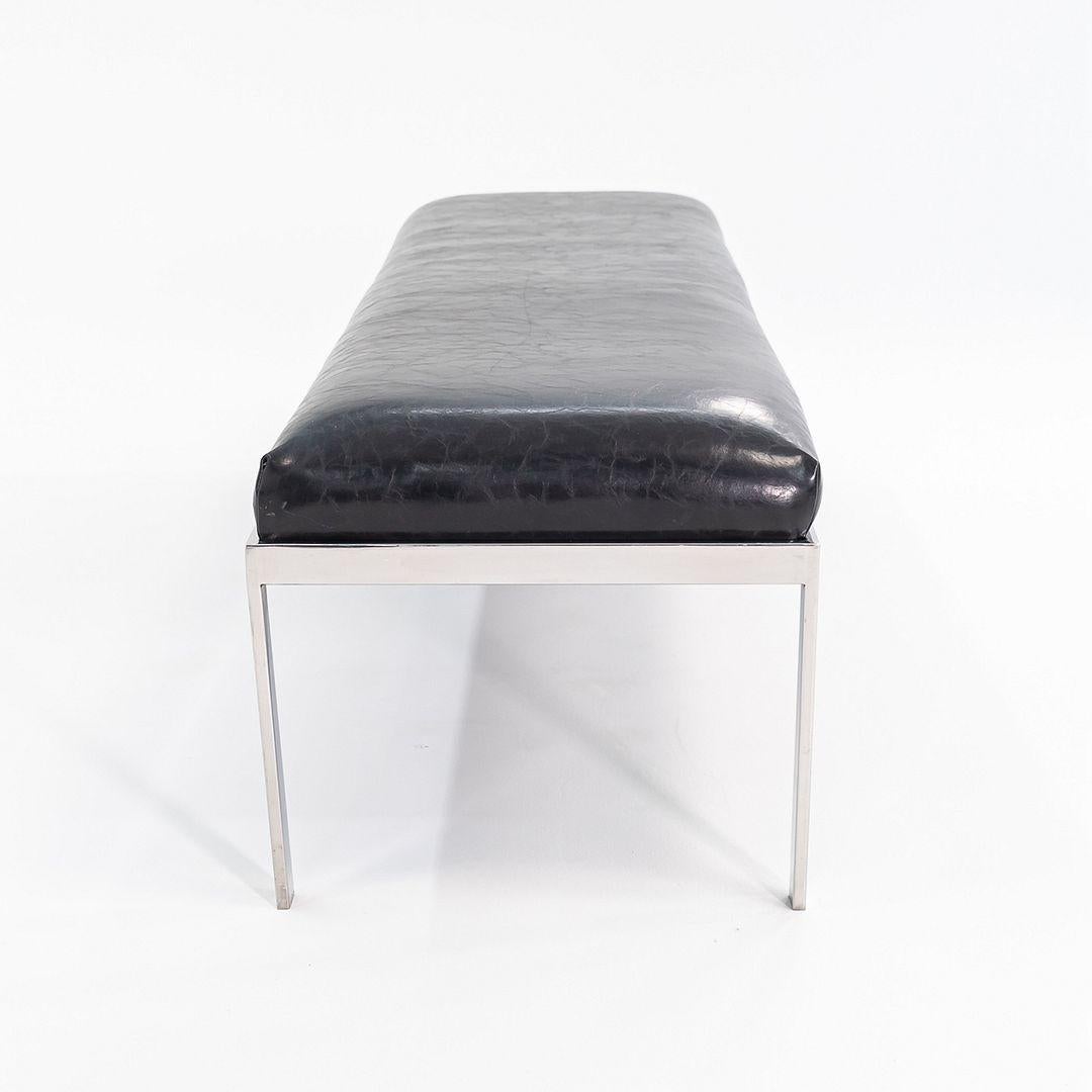 Steel 1980s Jacob Epstein for Cumberland Furniture Vinyl & Polished Stainless Bench