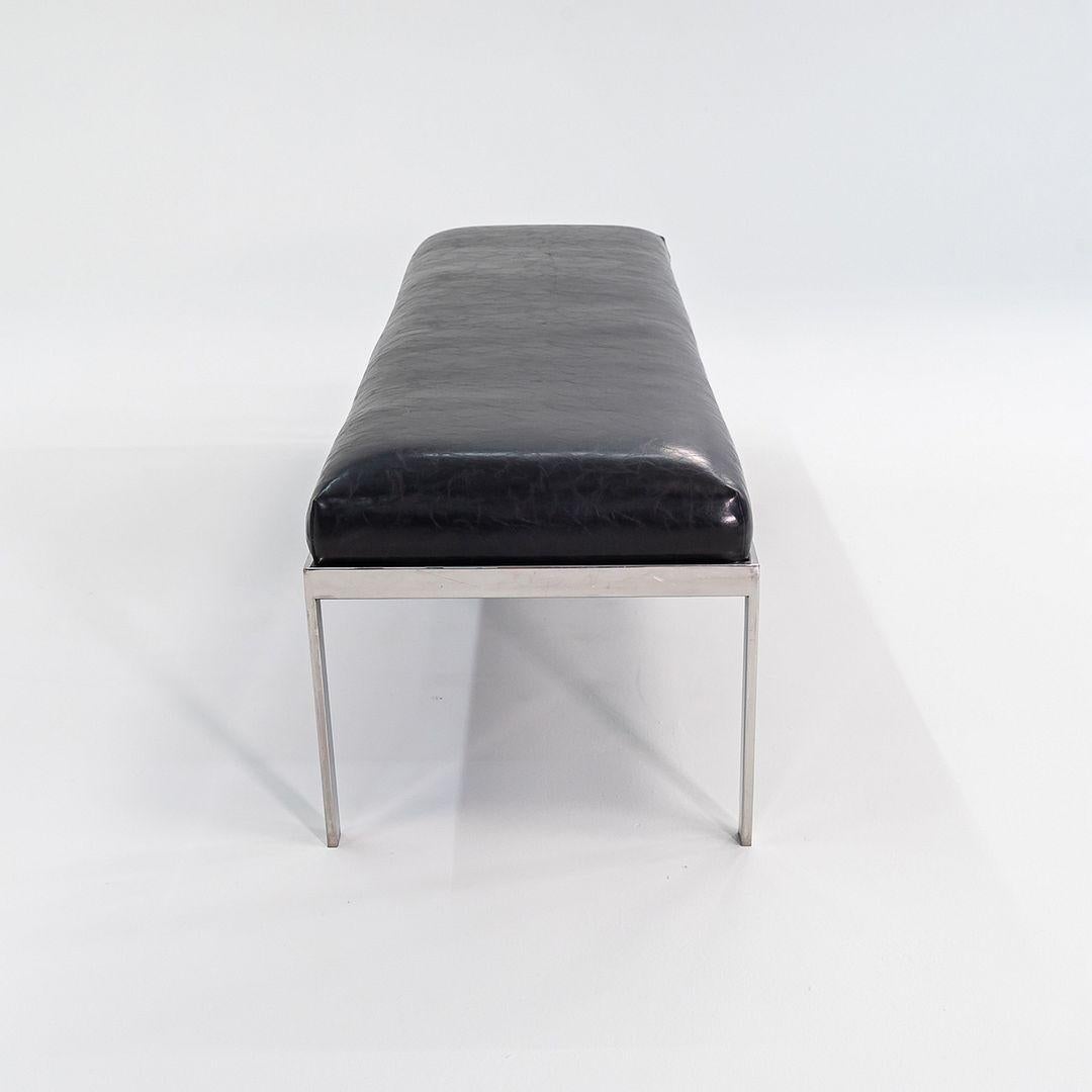 1980s Jacob Epstein for Cumberland Furniture Vinyl & Polished Stainless Bench 2