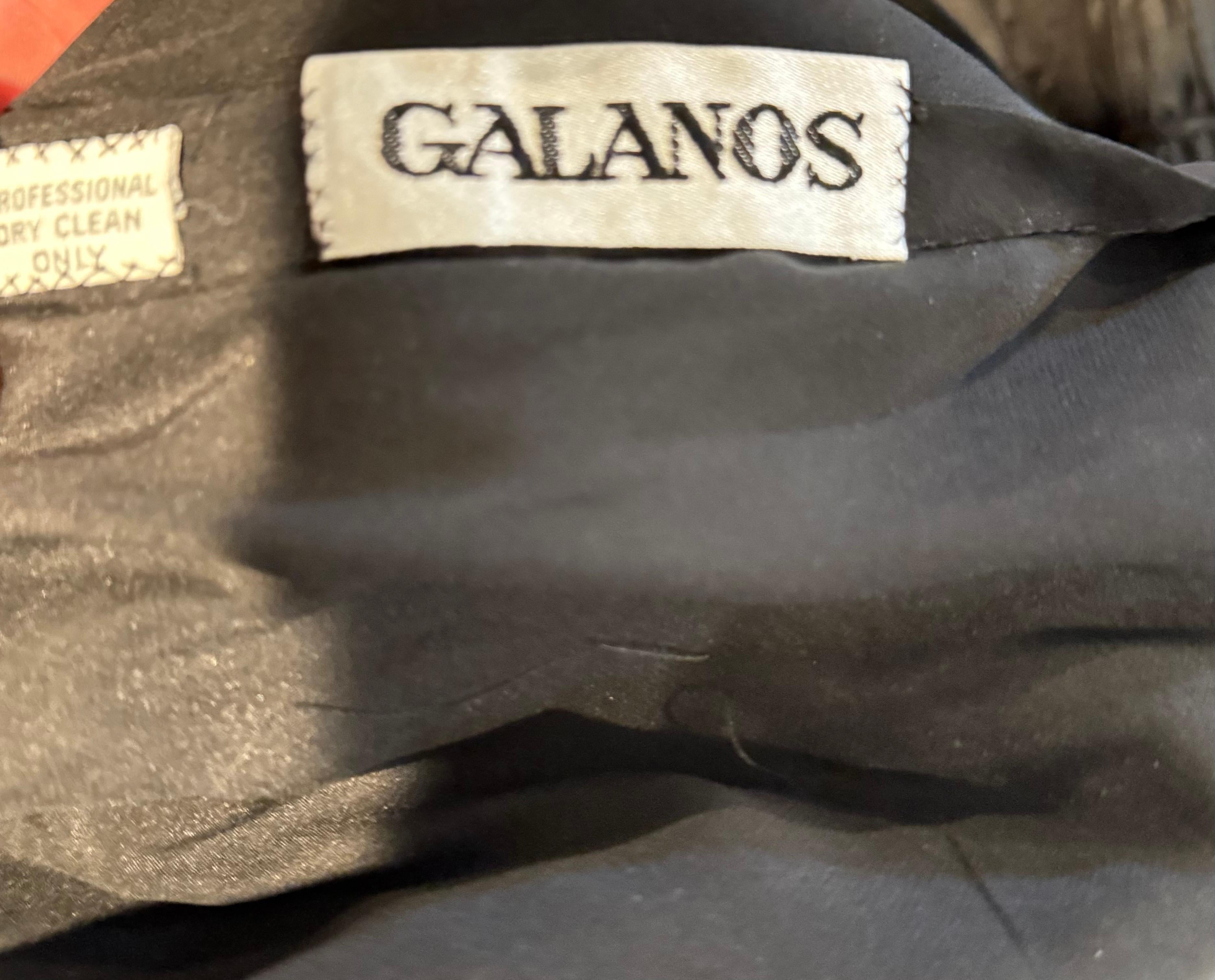 Step into high-fashion history with this exquisite 1980s James Galanos couture gown, a masterclass in dramatic elegance and refined craftsmanship. Known as the “American Dior,” Galanos was celebrated for his impeccable construction, luxurious