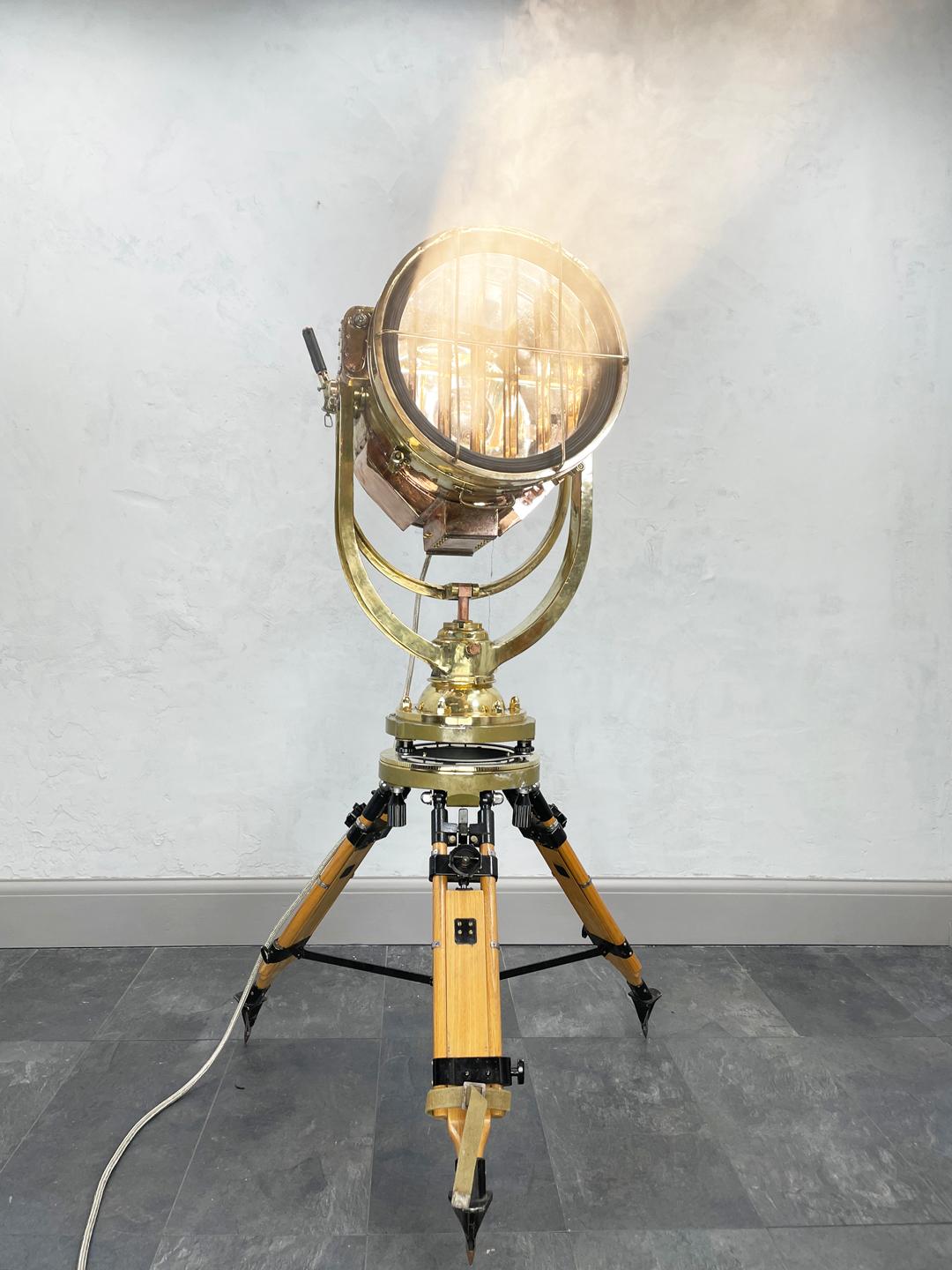 1980's Japanese Brass Industrial Signalling Floor Lamp by Shonan Kosakusho 1