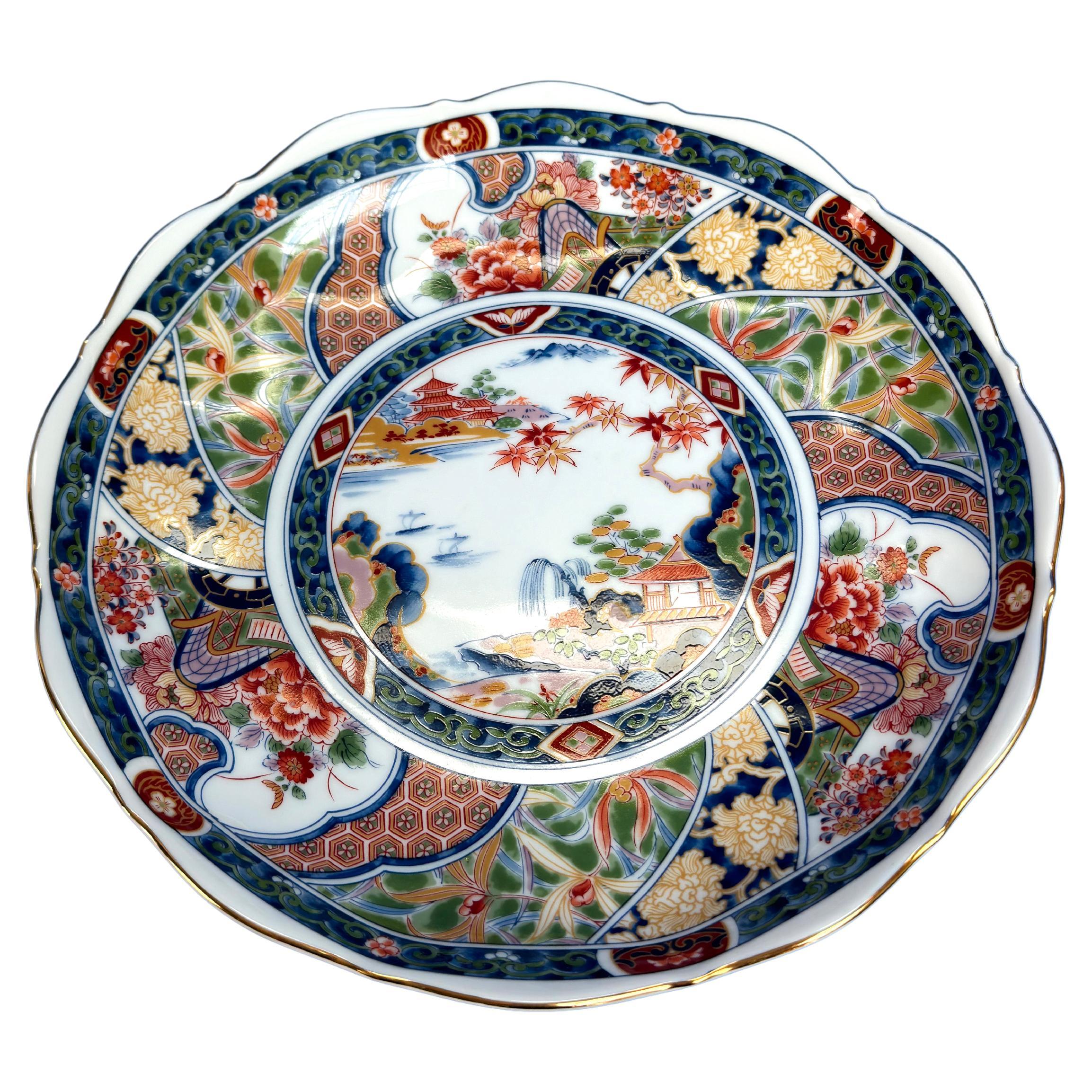 1980's Japanese, Imari Style, Porcelain Serving Dish For Sale