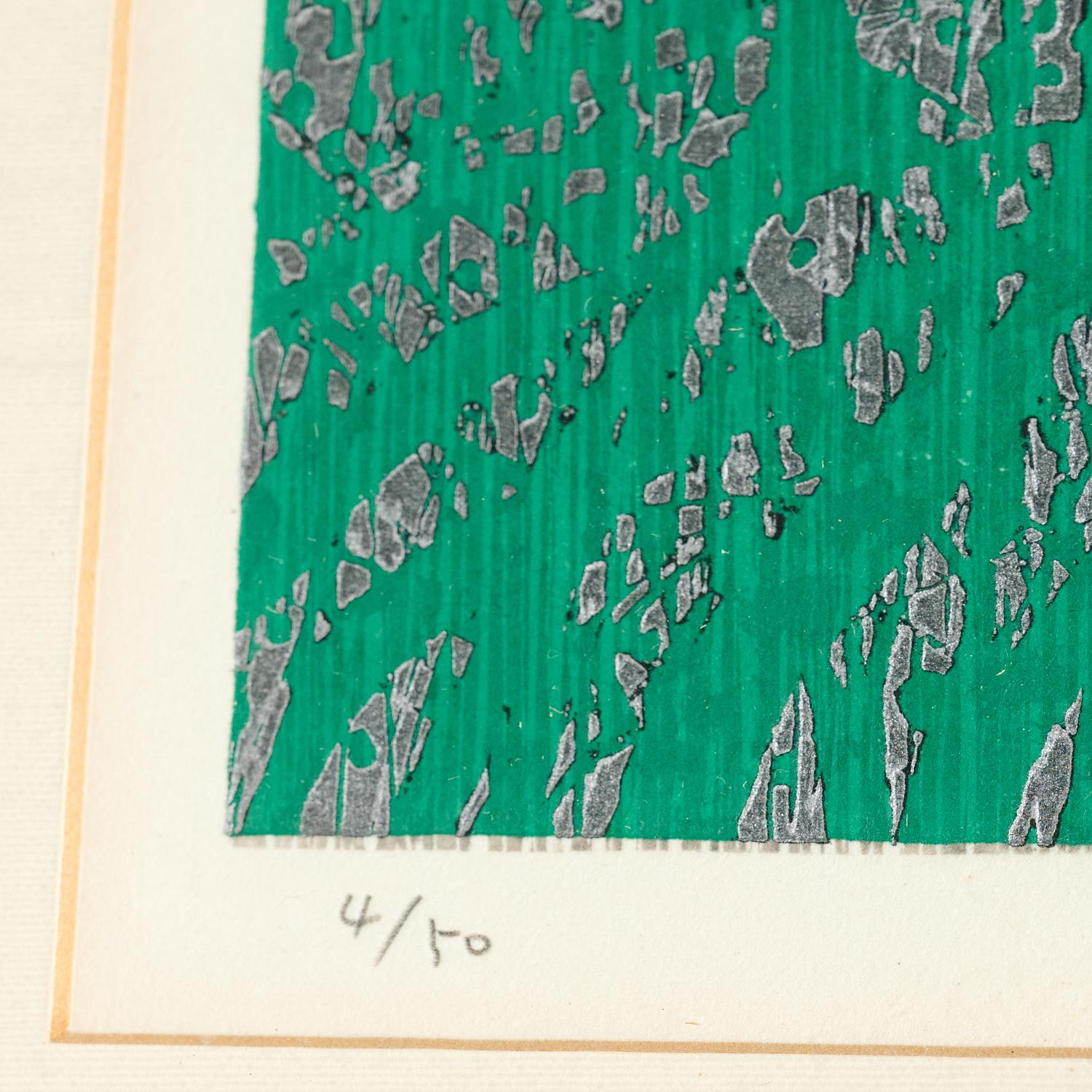 20th Century 1980s Japanese Modernist Woodblock Print