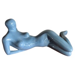 Sculpture de corps de femme nue en céramique émaillée des années 1980 de Jaru 