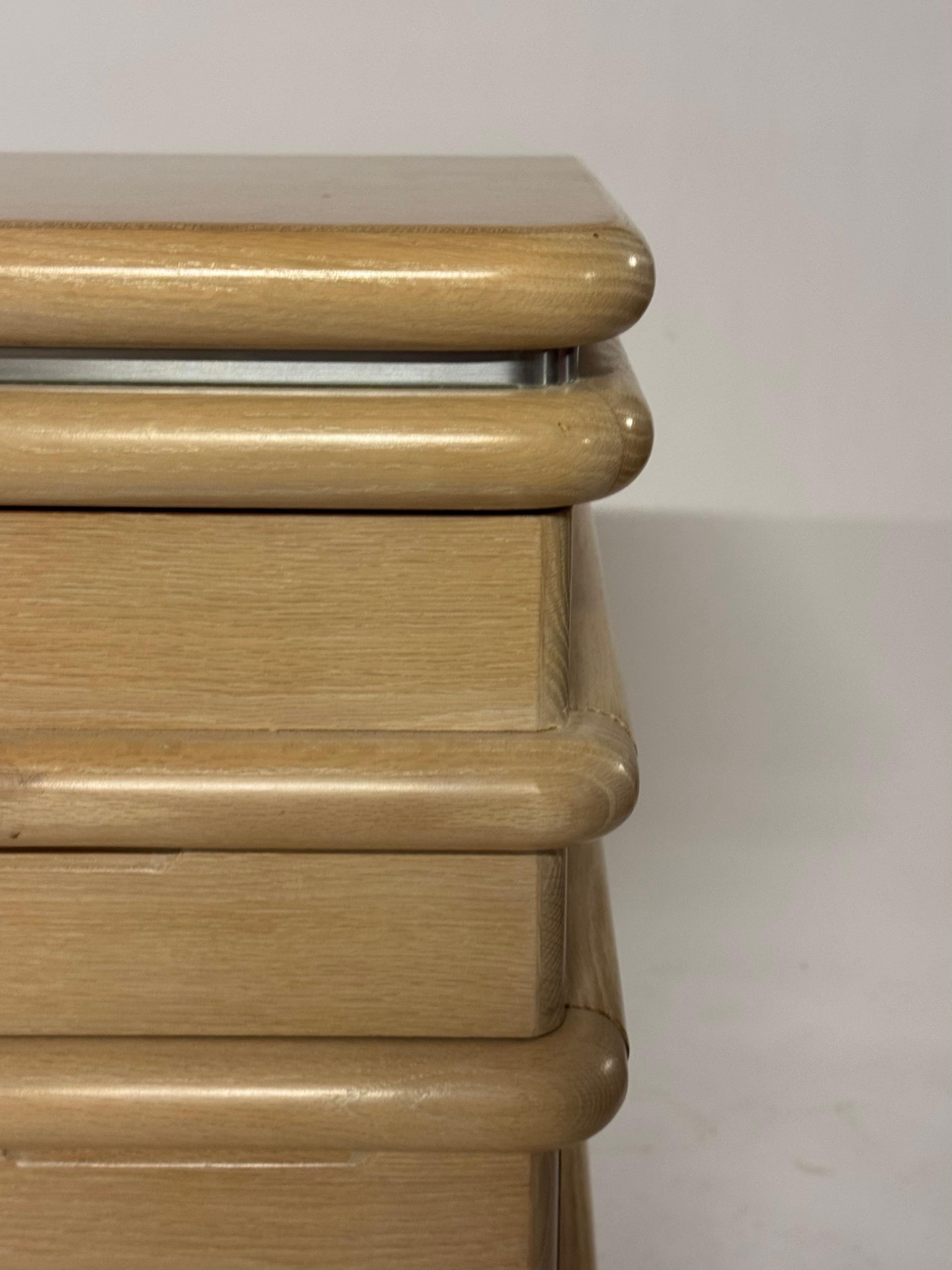 1980s Jay Spectre - Century Furniture - Art Deco Inspired Oak 7 Drawer Dresser For Sale 3