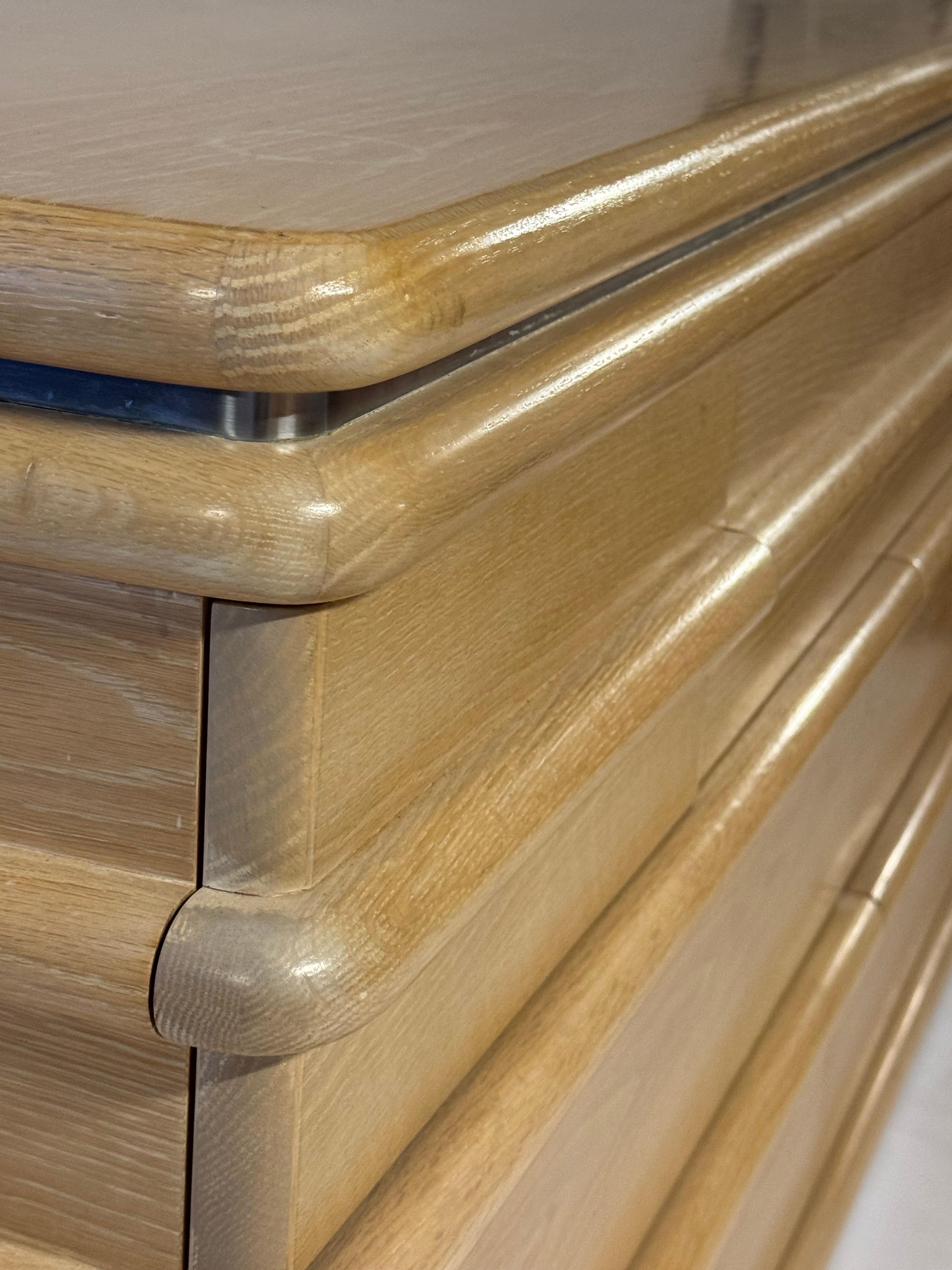 1980s Jay Spectre - Century Furniture - Art Deco Inspired Oak 7 Drawer Dresser For Sale 6