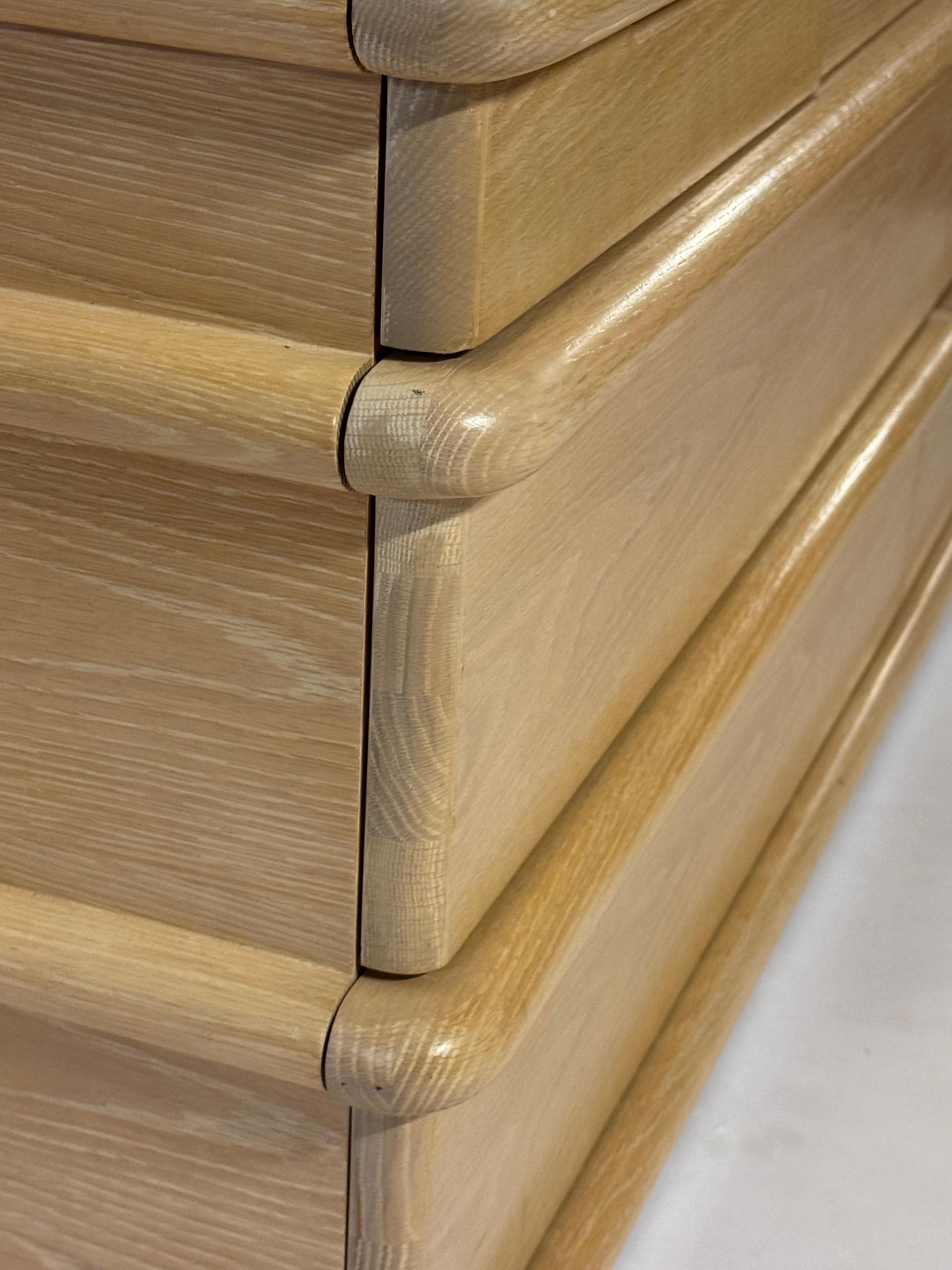 1980s Jay Spectre - Century Furniture - Art Deco Inspired Oak 7 Drawer Dresser For Sale 11