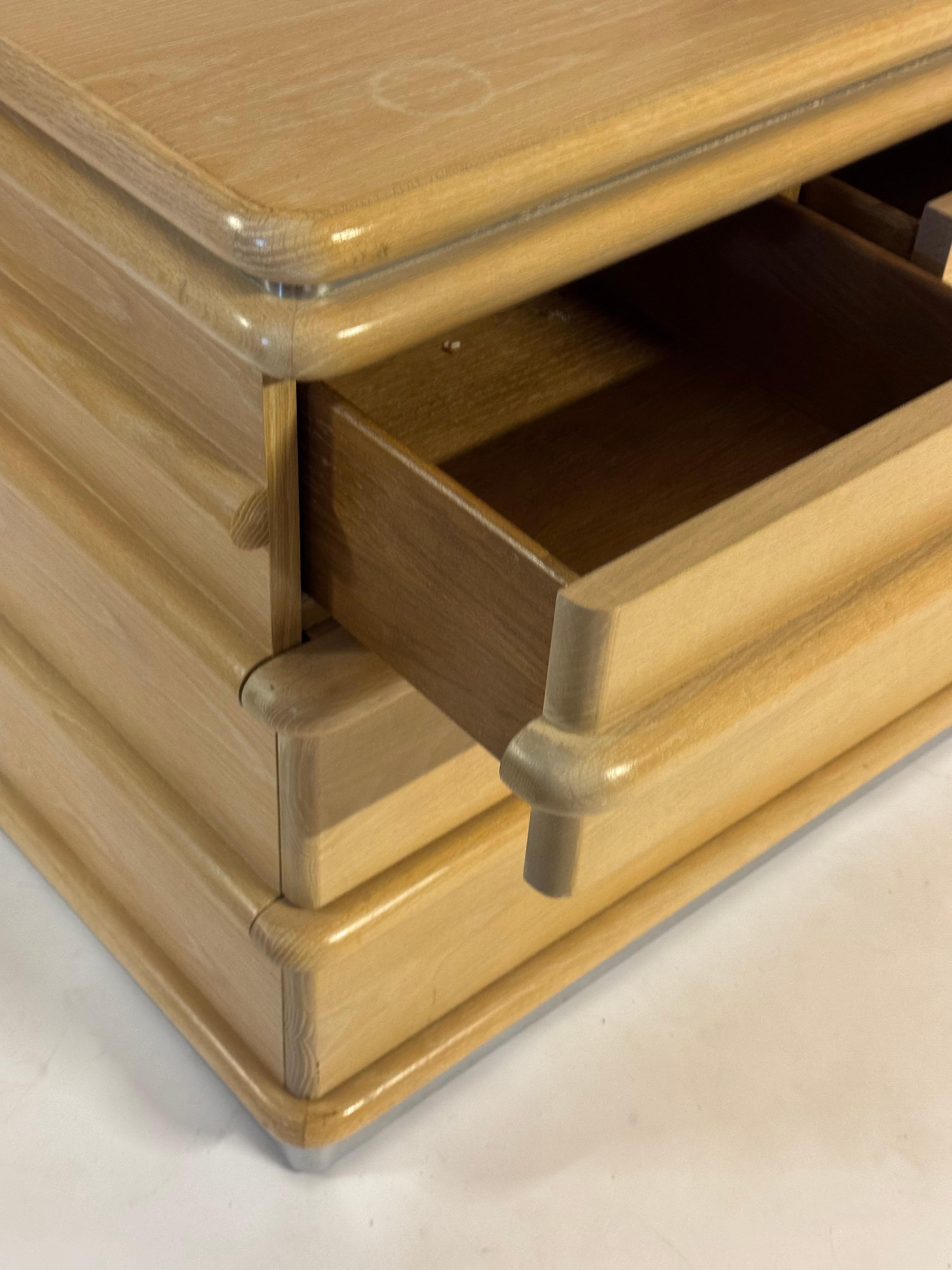 1980s Jay Spectre - Century Furniture - Art Deco Inspired Oak 7 Drawer Dresser For Sale 13