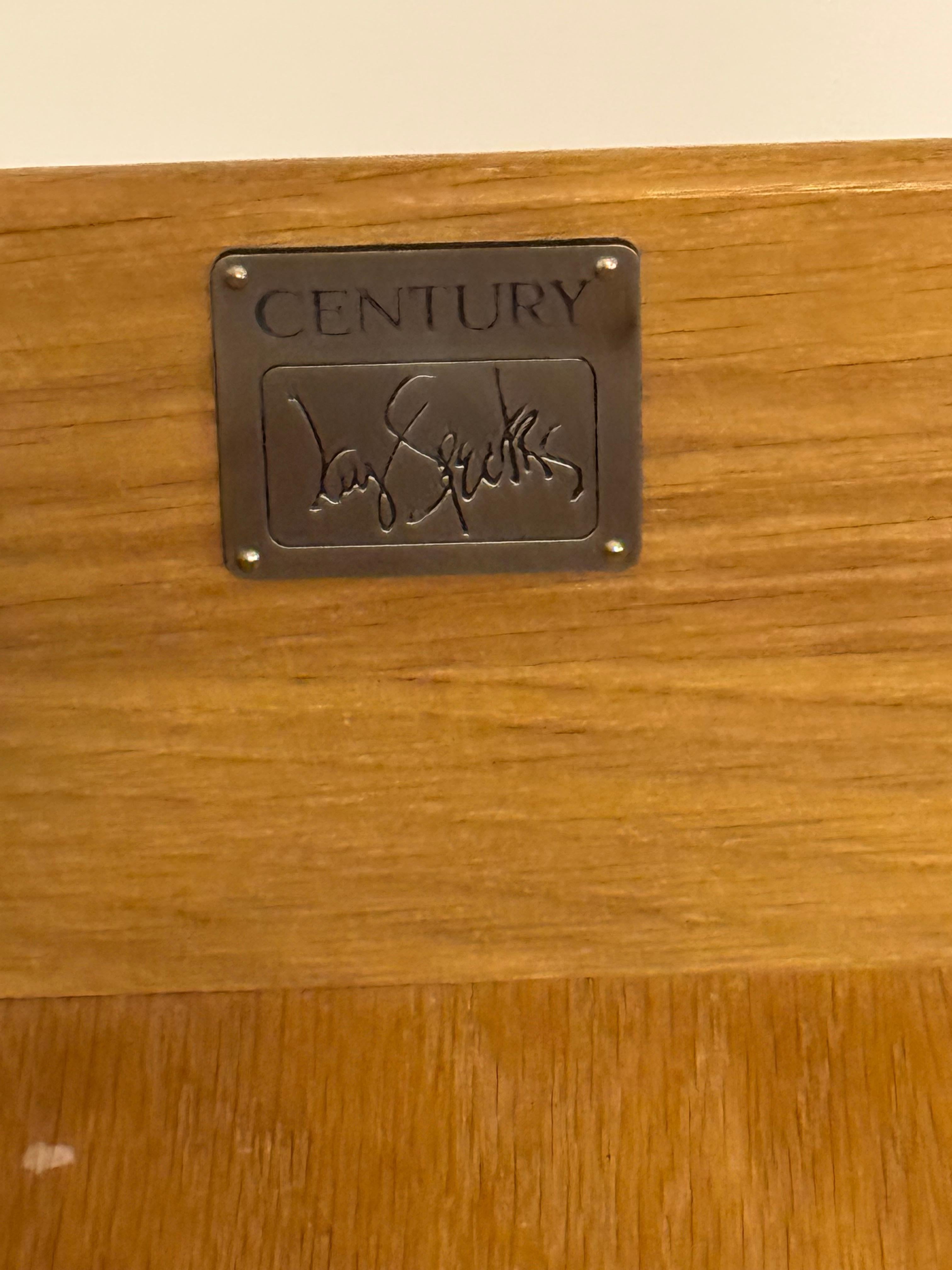 1980s Jay Spectre - Century Furniture - Art Deco Inspired Oak 7 Drawer Dresser In Good Condition For Sale In St. Louis, MO
