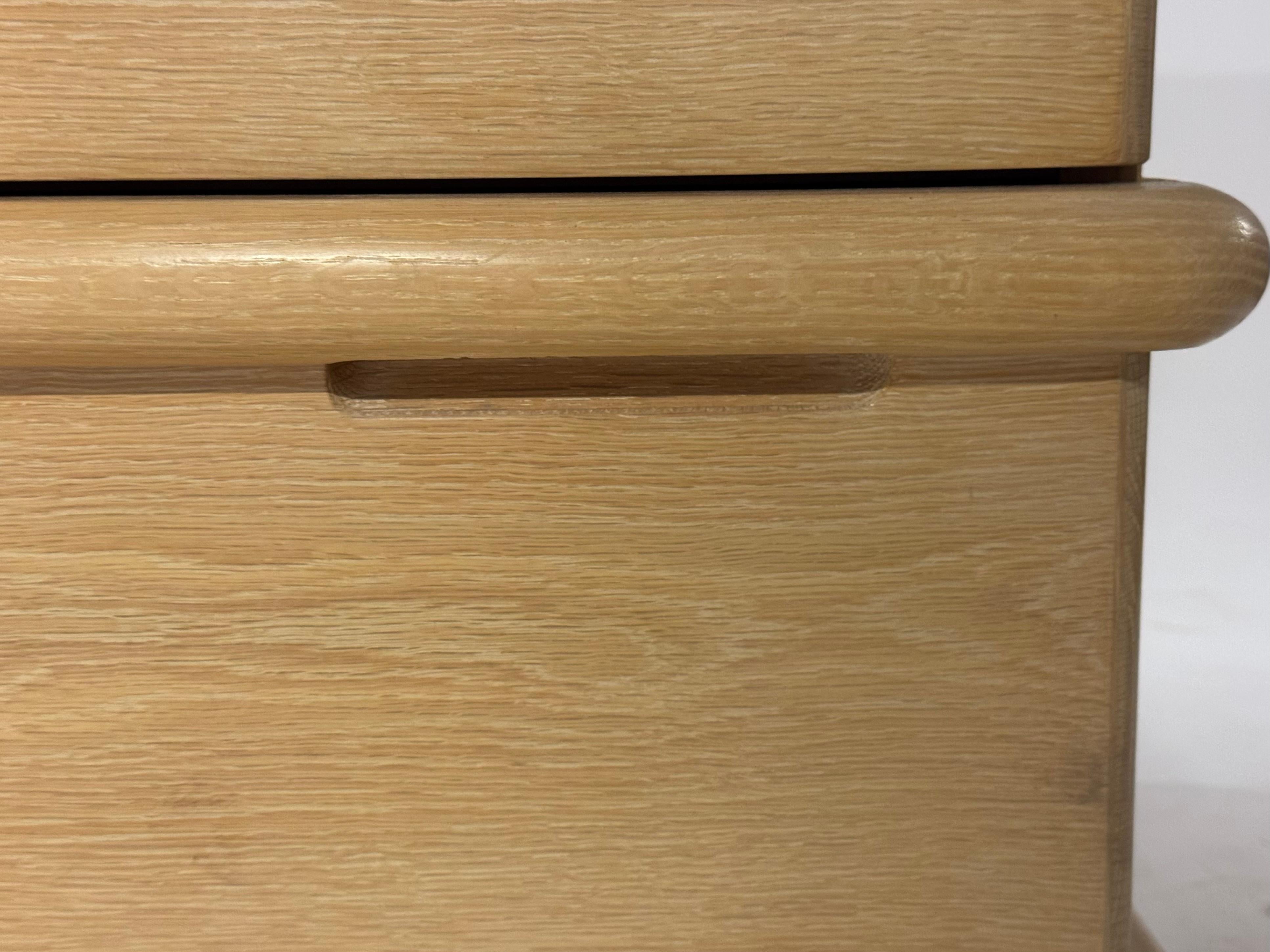Chrome 1980s Jay Spectre - Century Furniture - Art Deco Inspired Oak 7 Drawer Dresser For Sale
