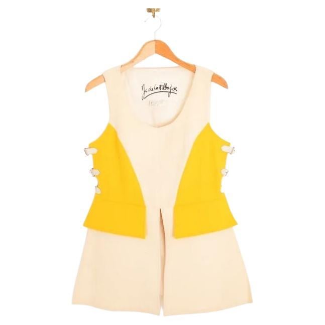 1980er Jean Charles De Castelbajac Haute Couture Tunika aus gelber Wolle