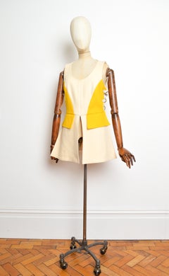 1980s Jean Charles De Castelbajac Haute Couture Yellow Wool Tunic - Tabbard