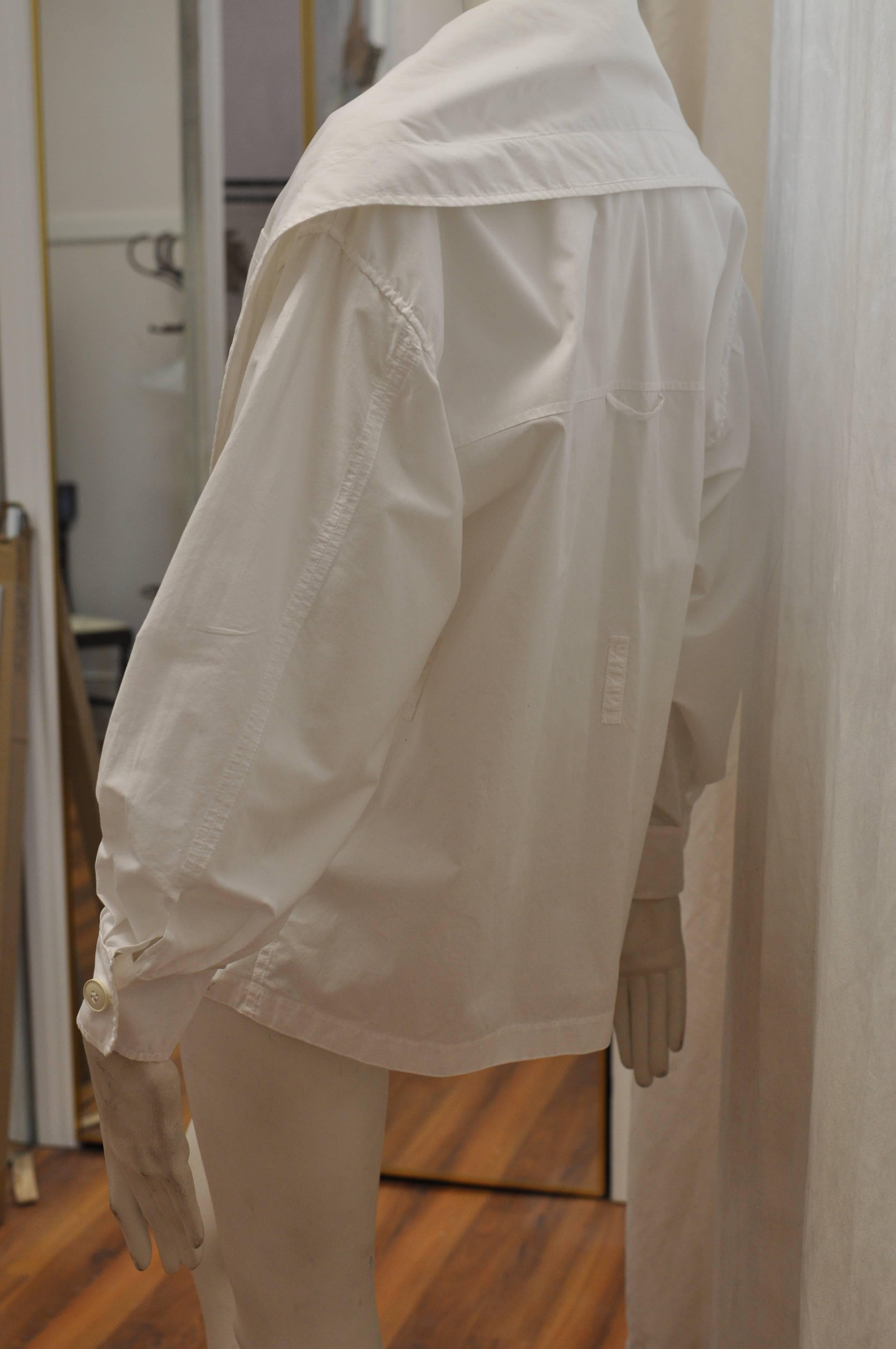 Jean-Charles de Castelbajac Shawl Collar Cotton Oversized shirt, 1980s  1