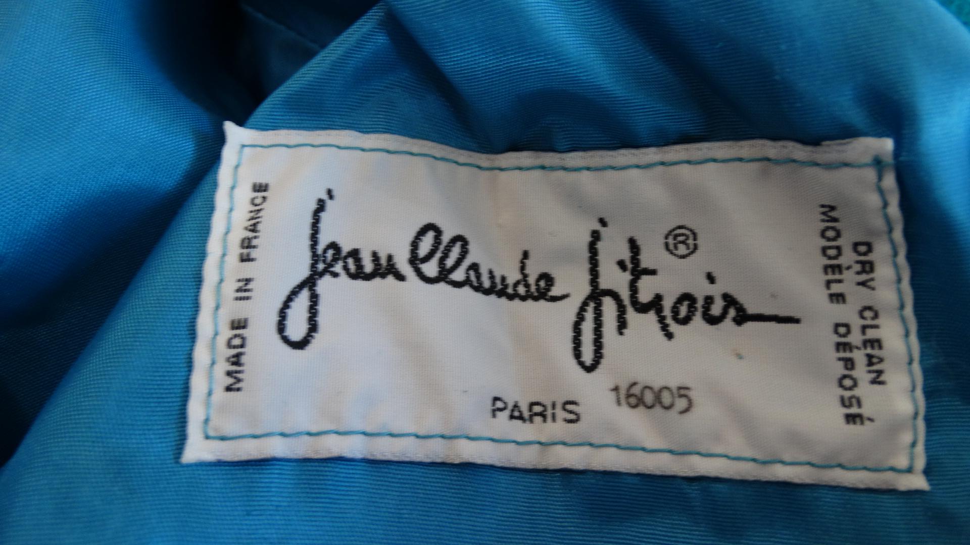 Jean Claude Jitrois 1980s Embellished Teal Leather Blazer For Sale at ...