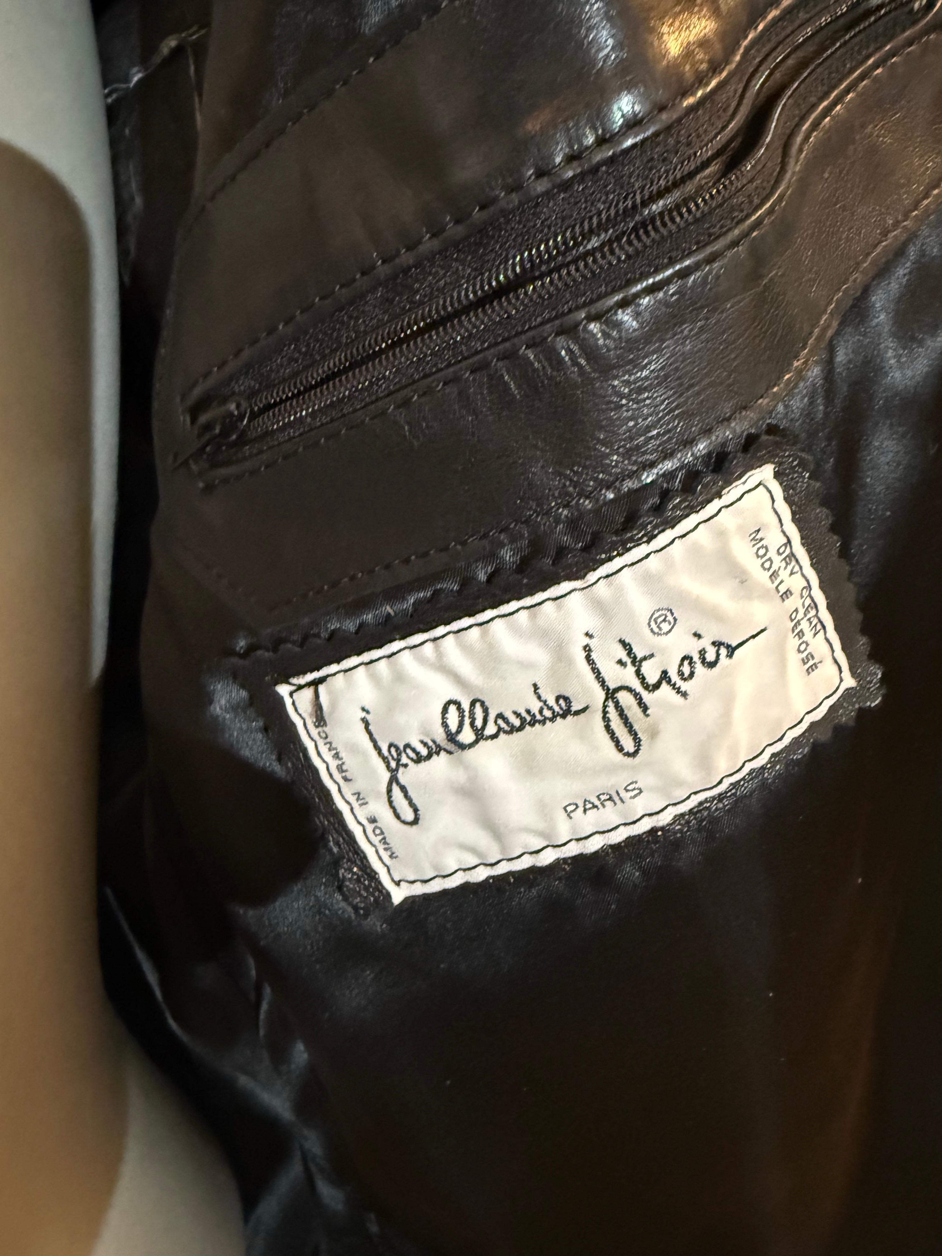 1980s Jean Claude Jitrois Leather Biker Jacket w Huge Painted Beaded Tiger Motif For Sale 12