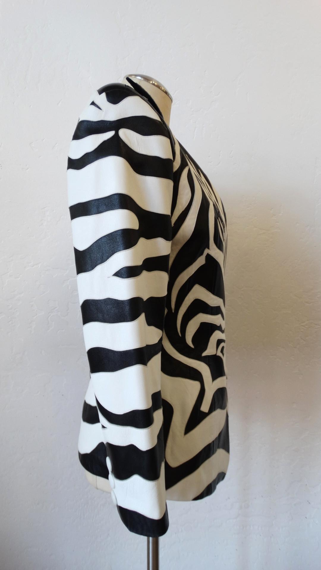 1980s Jean Claude Jitrois Zebra Leather Jacket  For Sale 10
