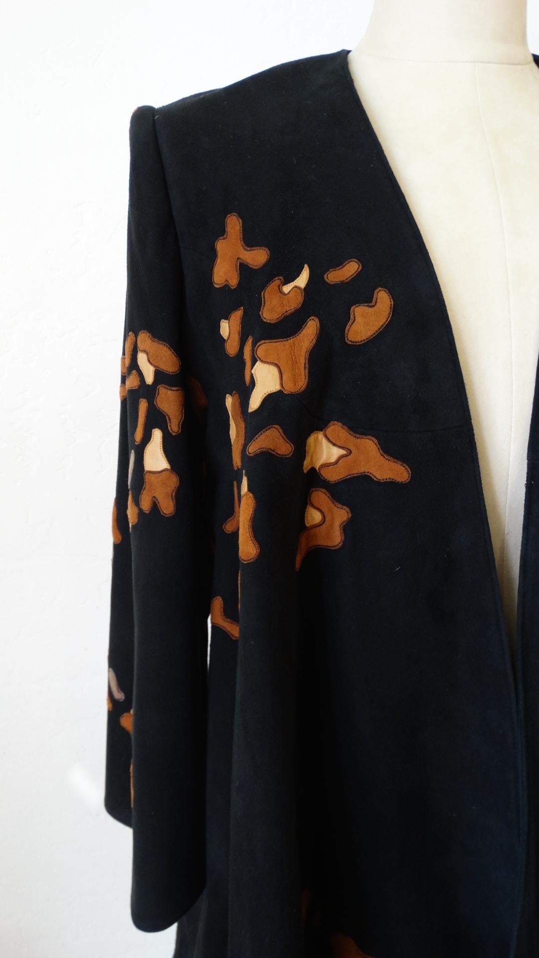 Jean Claude 1980s Leopard Motif Suede Leather Jacket For Sale 1