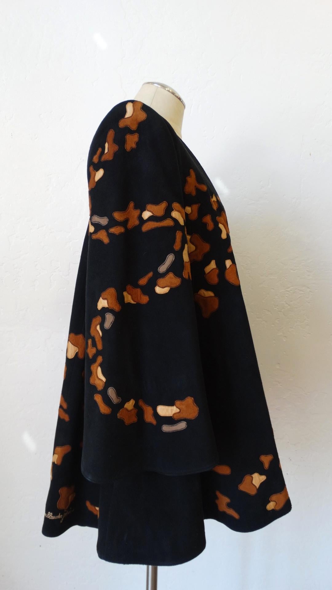 Jean Claude 1980s Leopard Motif Suede Leather Jacket For Sale 2