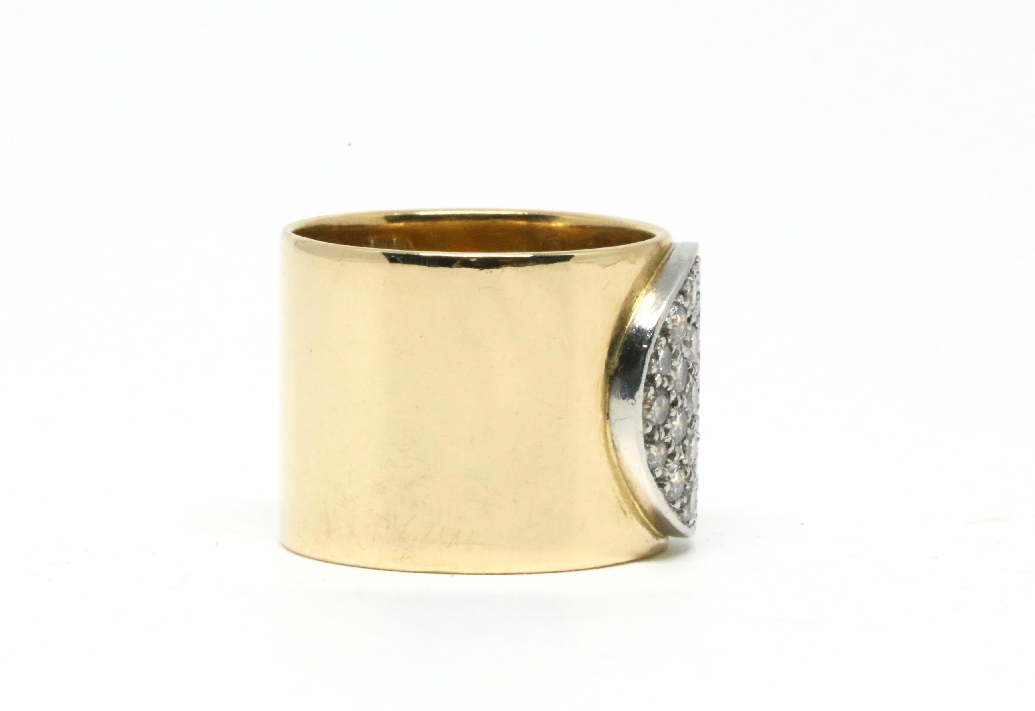 Brilliant Cut 1980s Jean Dinh Van 18 Karat Gold 'Anthea' Ring with Diamonds For Sale