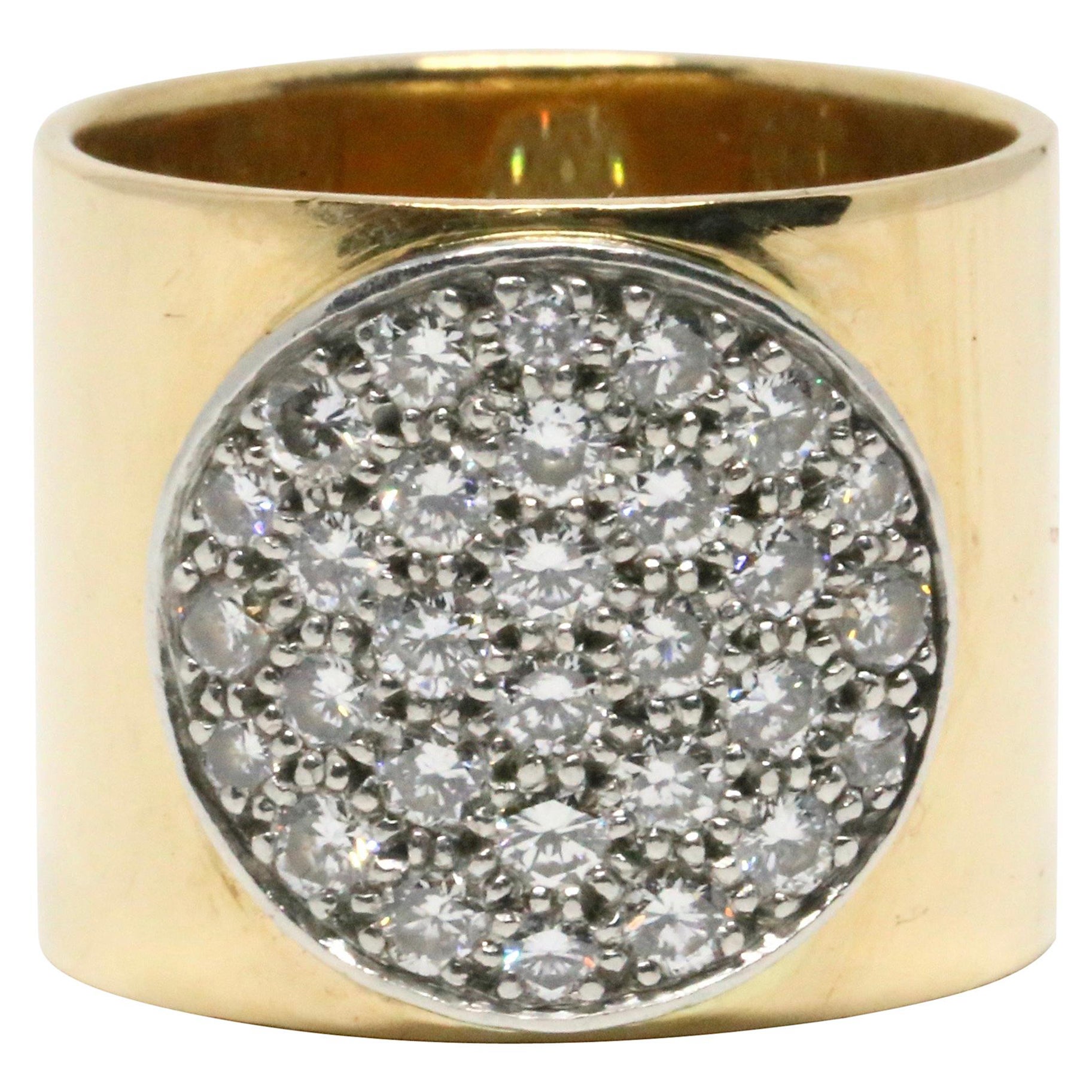 1980s Jean Dinh Van 18 Karat Gold 'Anthea' Ring with Diamonds