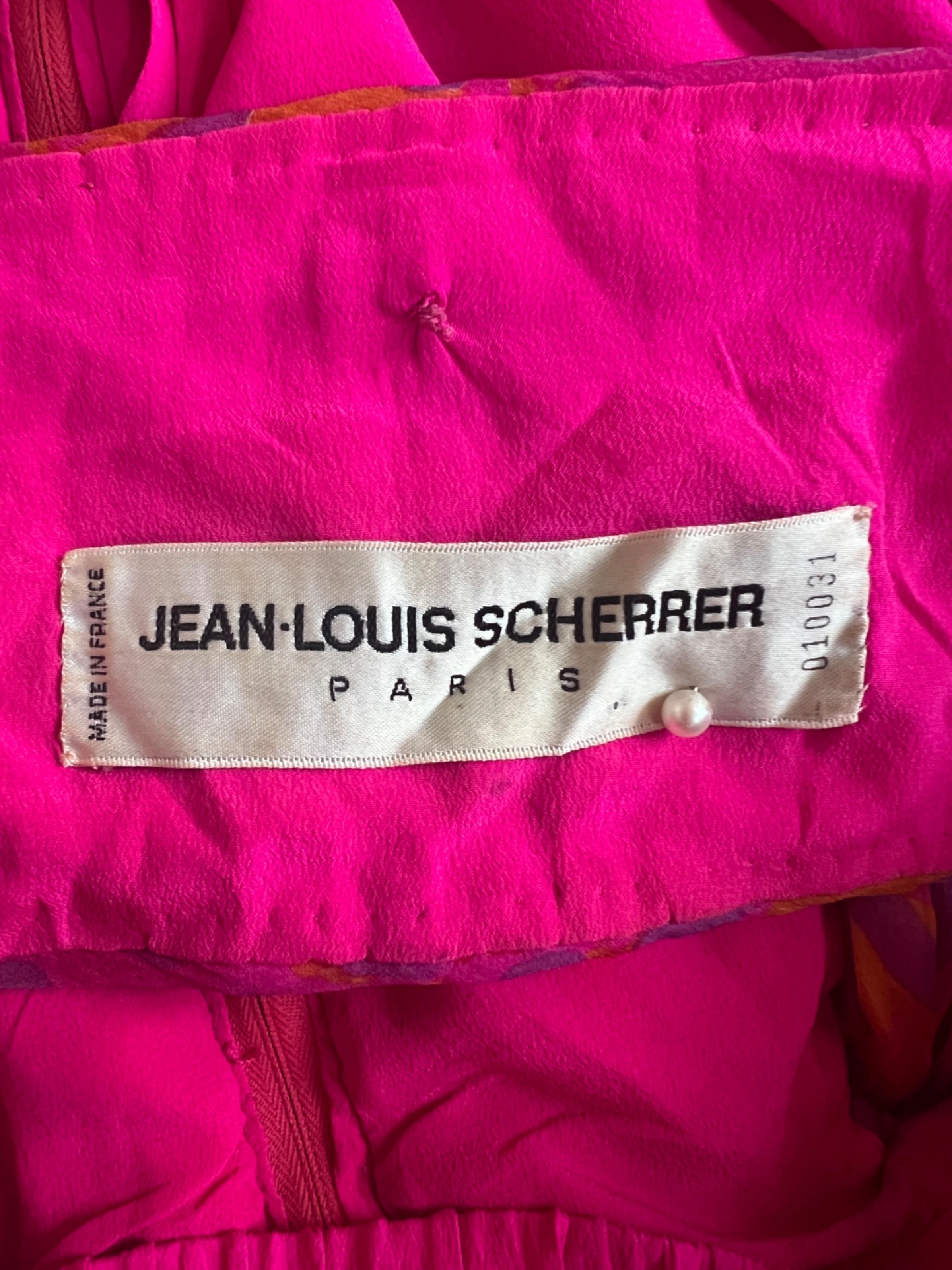 Women's 1980s Jean Louis Scherrer Haute Couture Silk Cut Out Dress For Sale