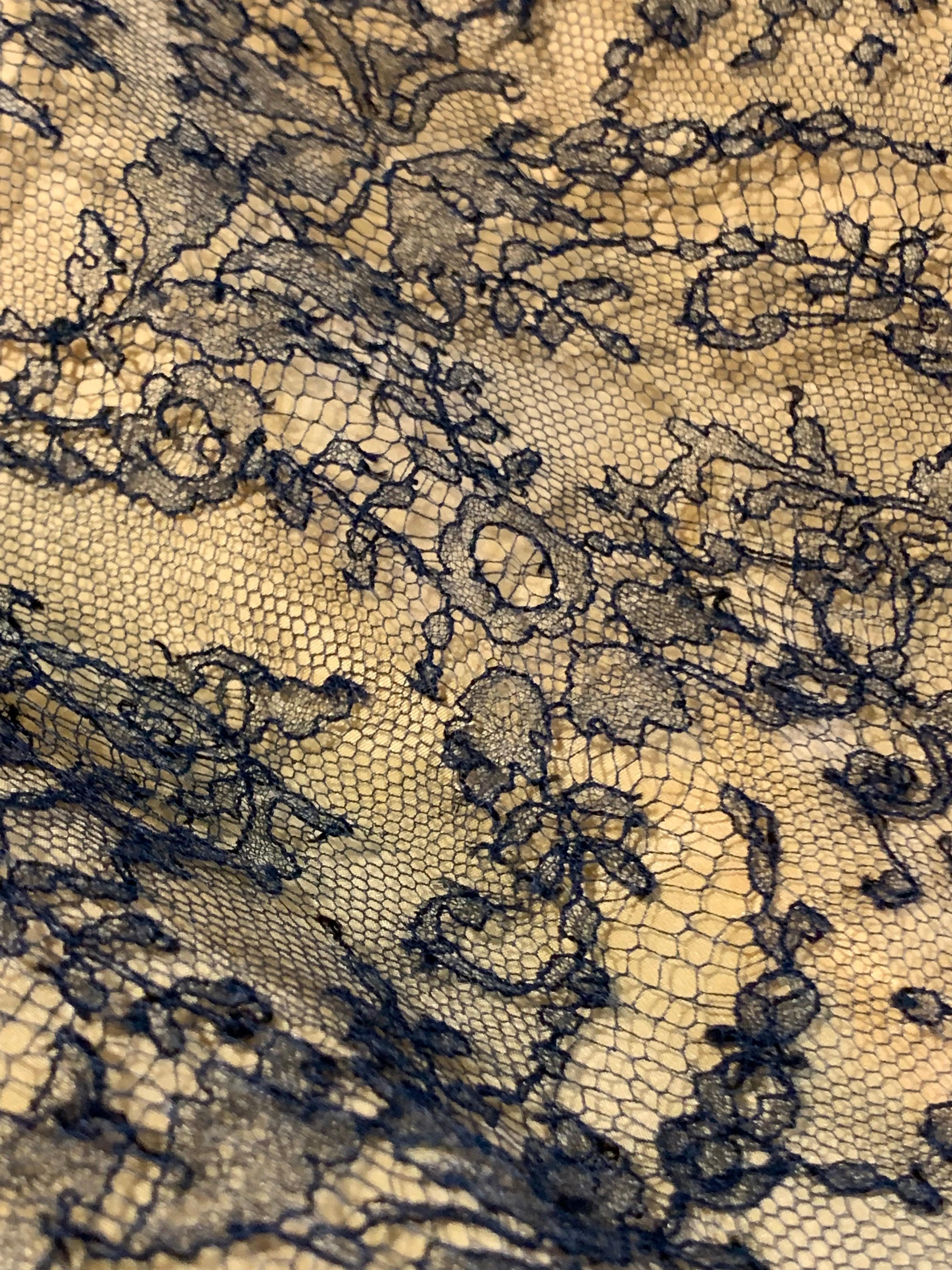 1980s Jean-Louis Scherrer Yellow Silk & Chantilly Lace Voluminous Gown w Stole For Sale 14