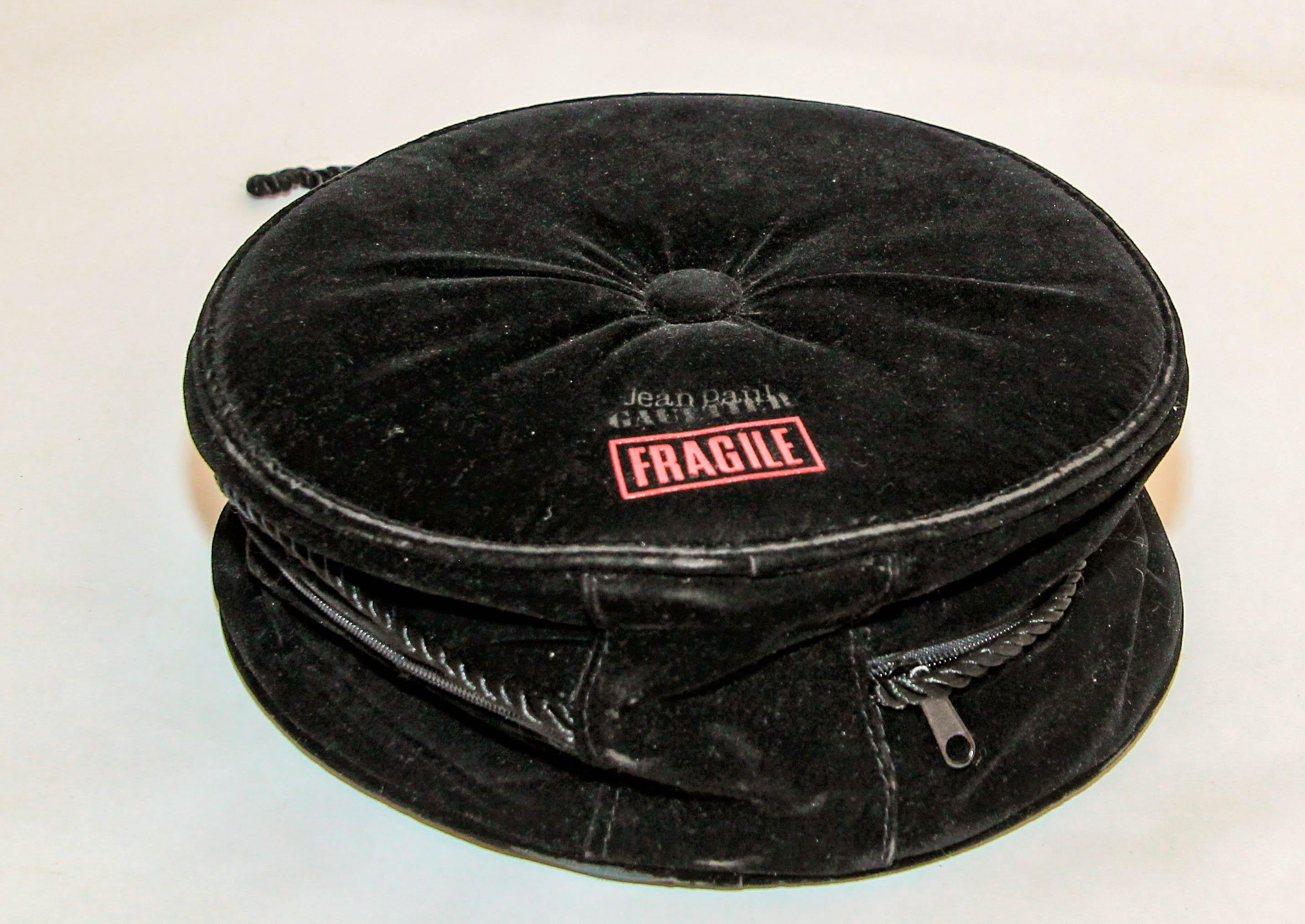 1980s Jean Paul Gaultier Black Velvet Bag For Sale 2