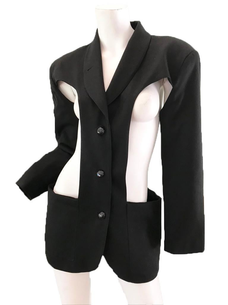 1980s Jean Paul Gaultier cut out blazer For Sale at 1stDibs
